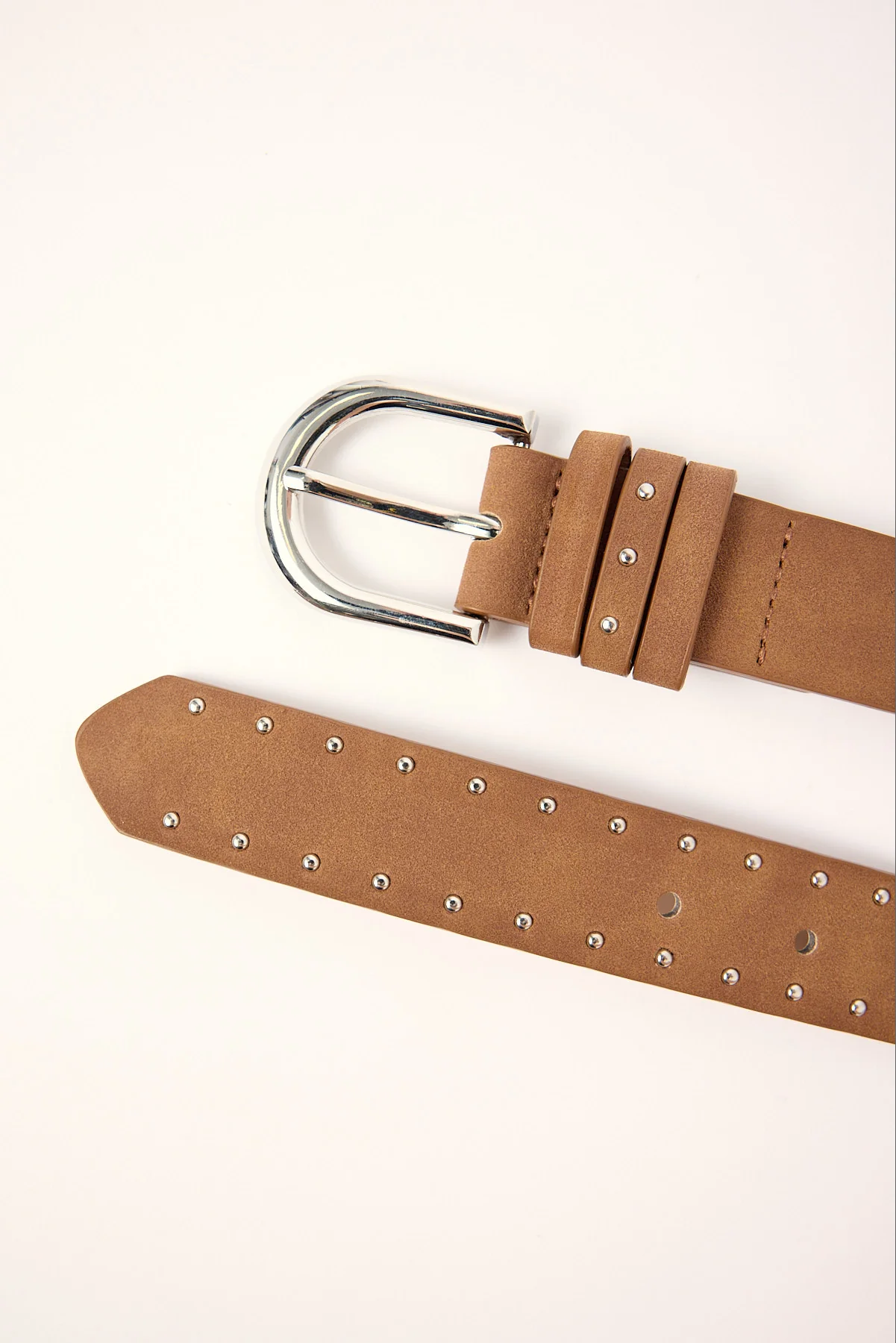 Token Coyote Studded Belt Brown/Silver - Image 2