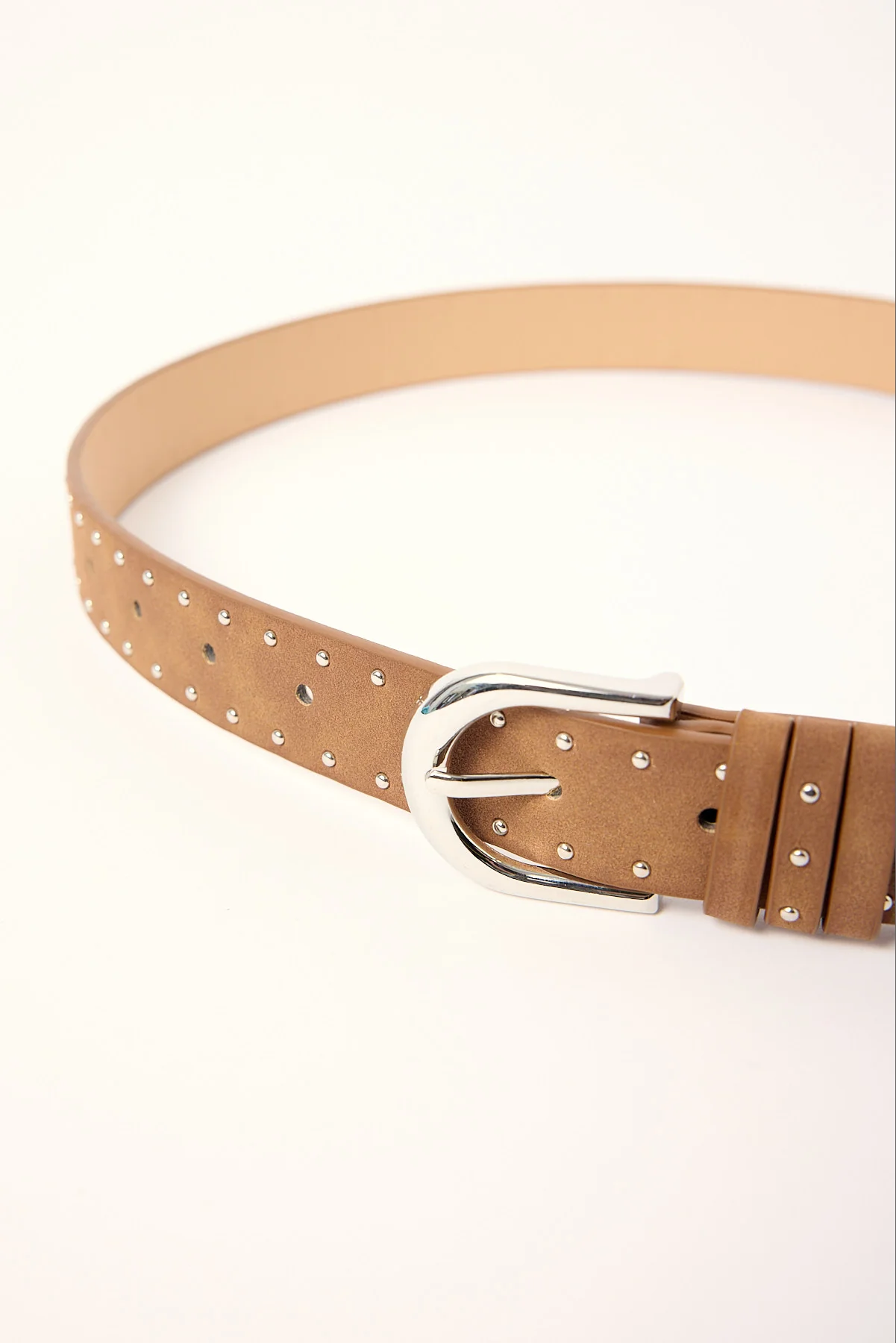 Token Coyote Studded Belt Brown/Silver - Image 3