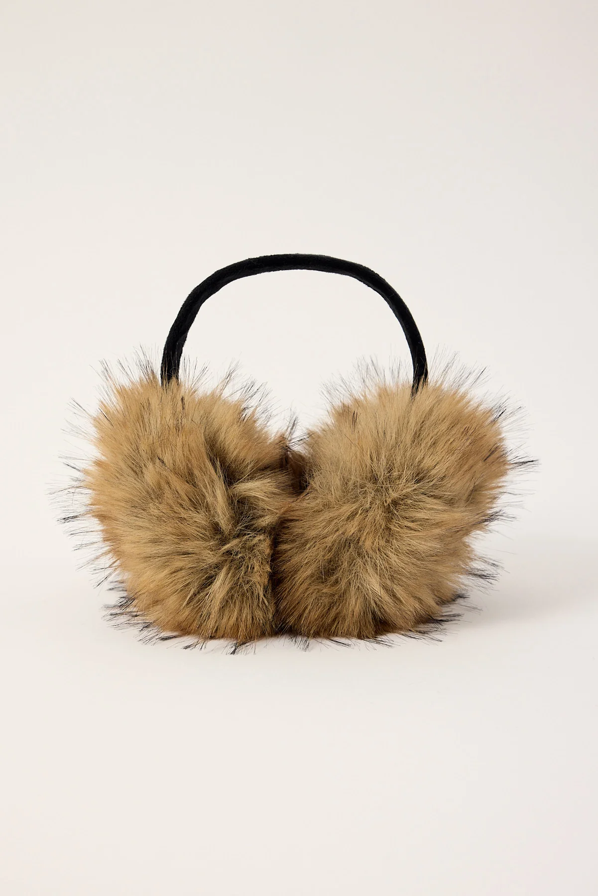 Token Fluffy Faux Fur Ear Muffs Tan