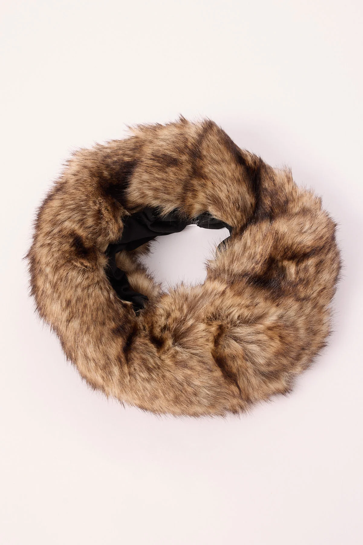 Token Fluffy Faux Fur Headband Brown