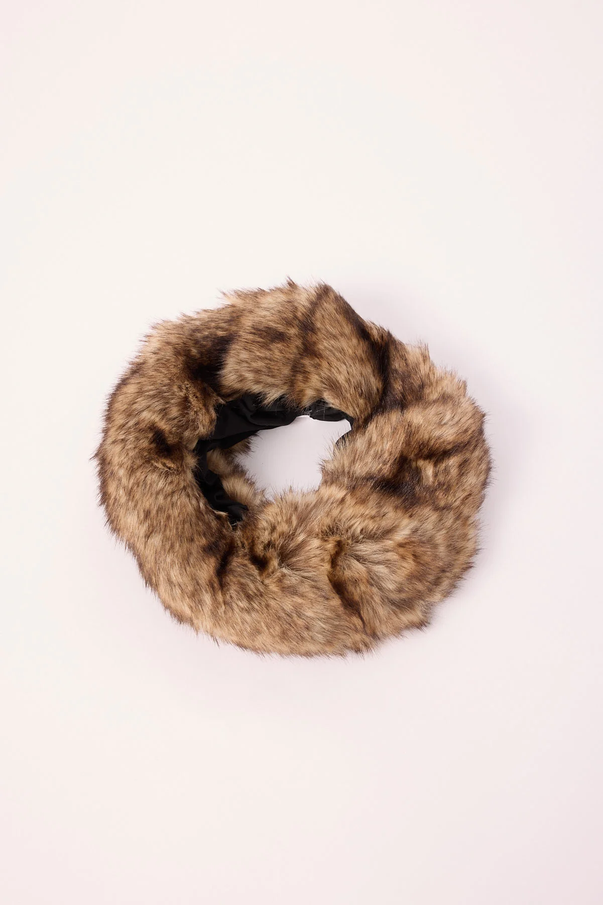 Token Fluffy Faux Fur Headband Brown - Image 2