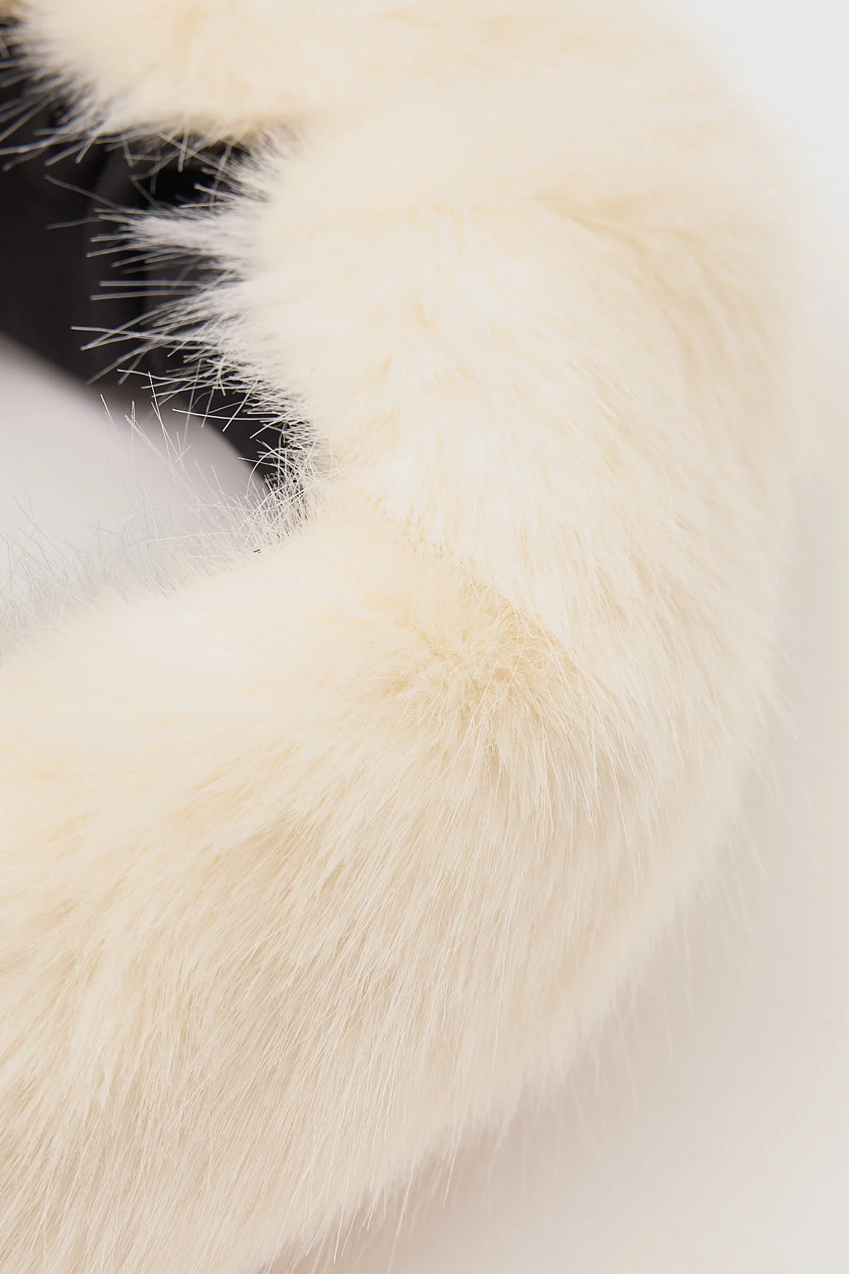 Token Fluffy Faux Fur Headband Cream - Image 2