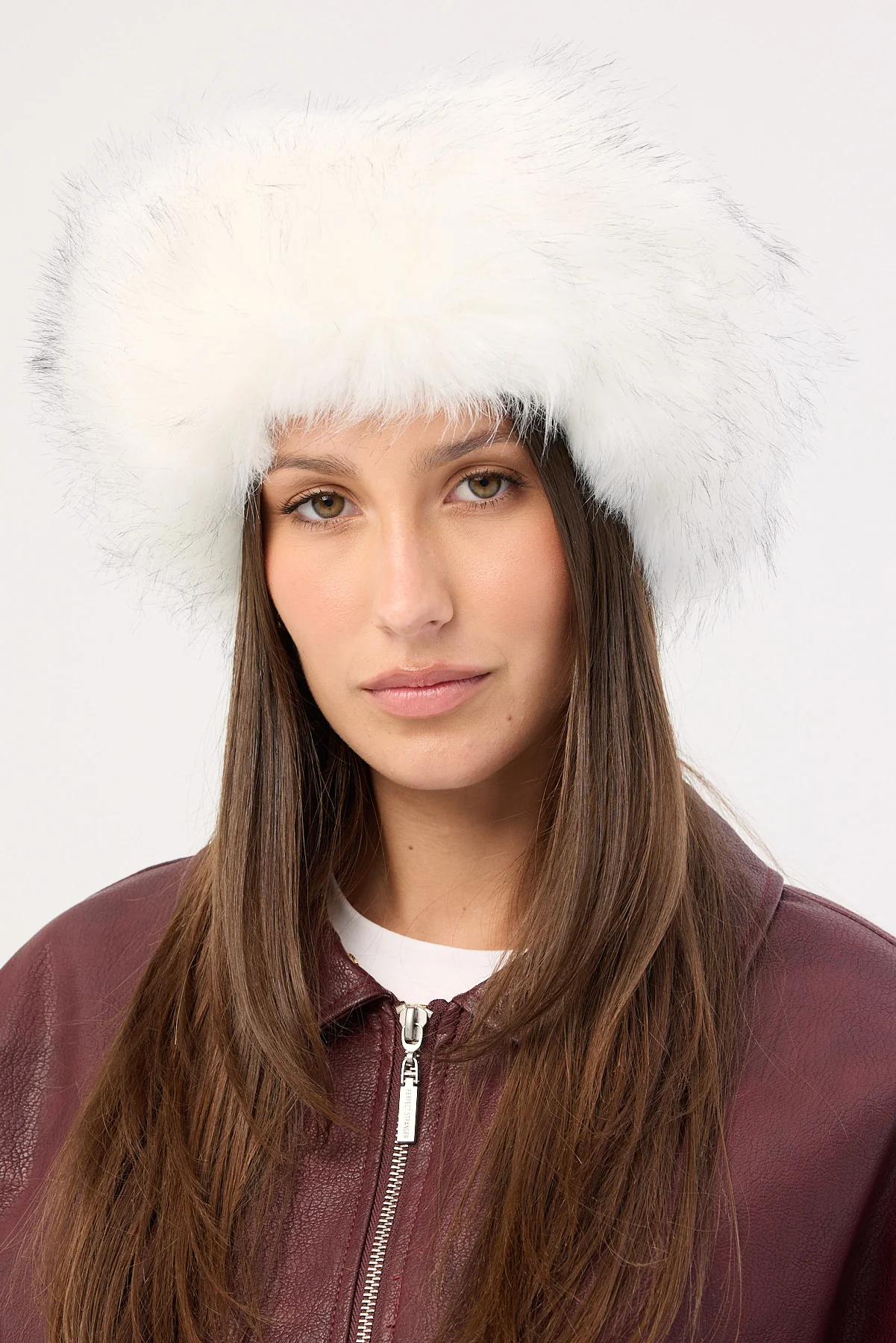 Token Fluffy Faux Fur Headband White