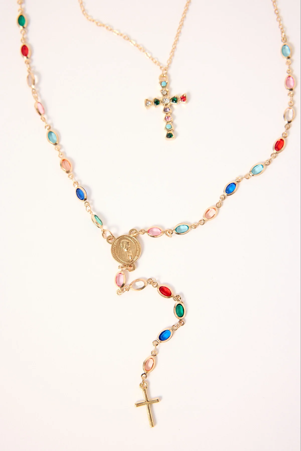 Token Gem Drop Necklace 2 Pack Gold - Image 2