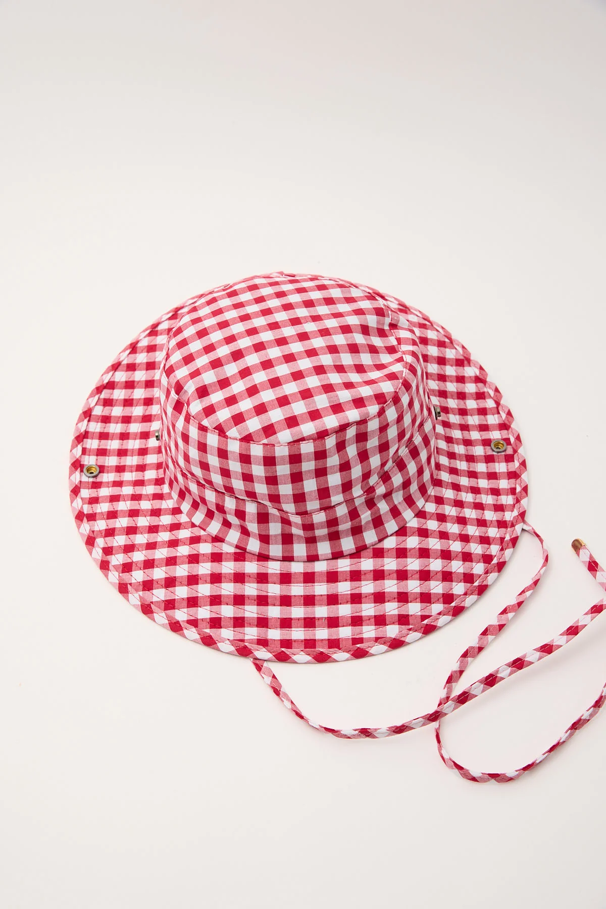 Token Gingham Bucket Hat Red Gingham