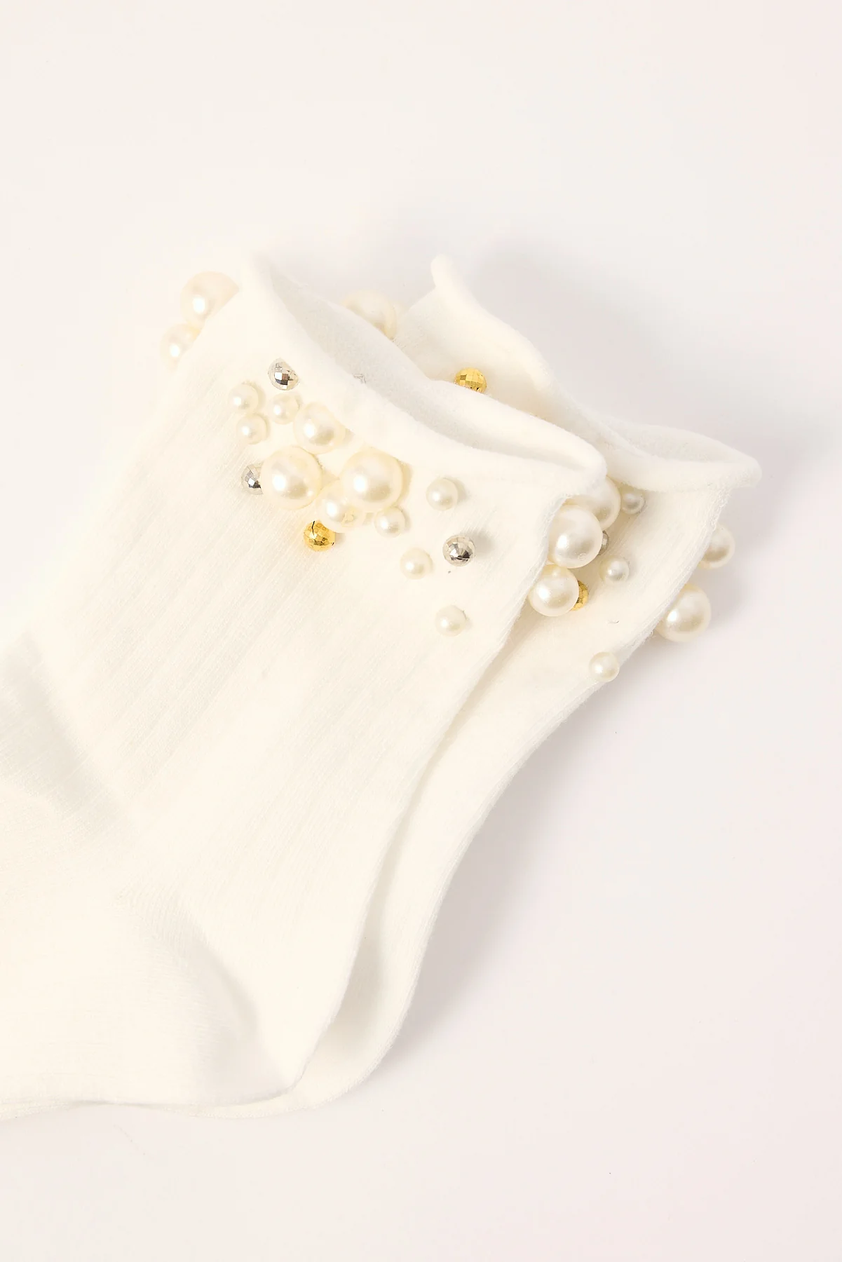Token It Girl Embellished Socks White - Image 2