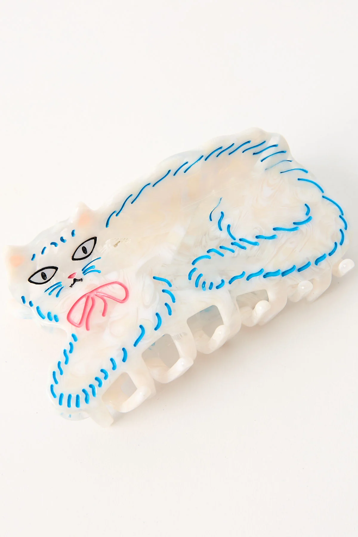 Token Kitty Bow Hair Claw White - Image 2