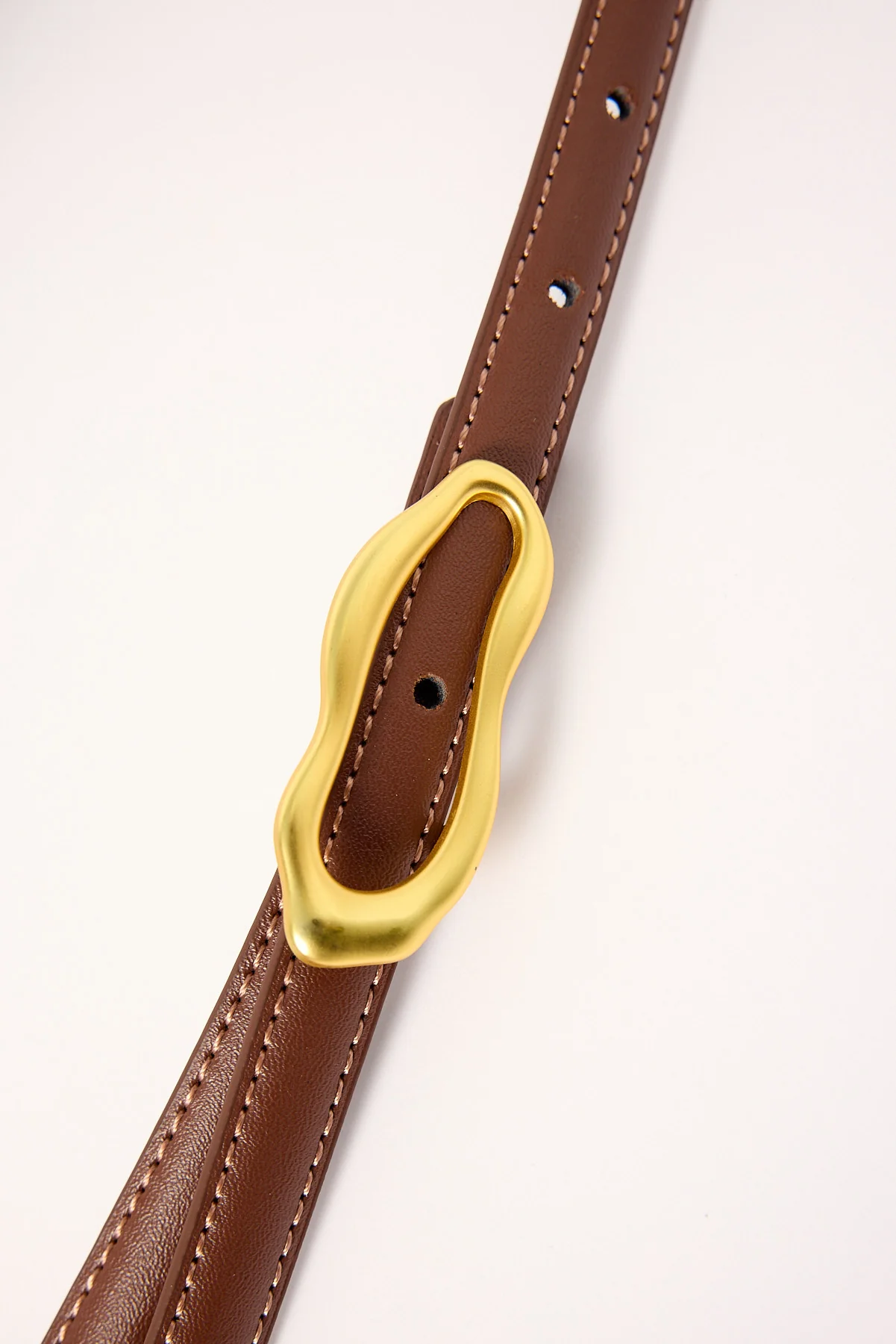 Token Molten Gold Thin Belt Brown - Image 2