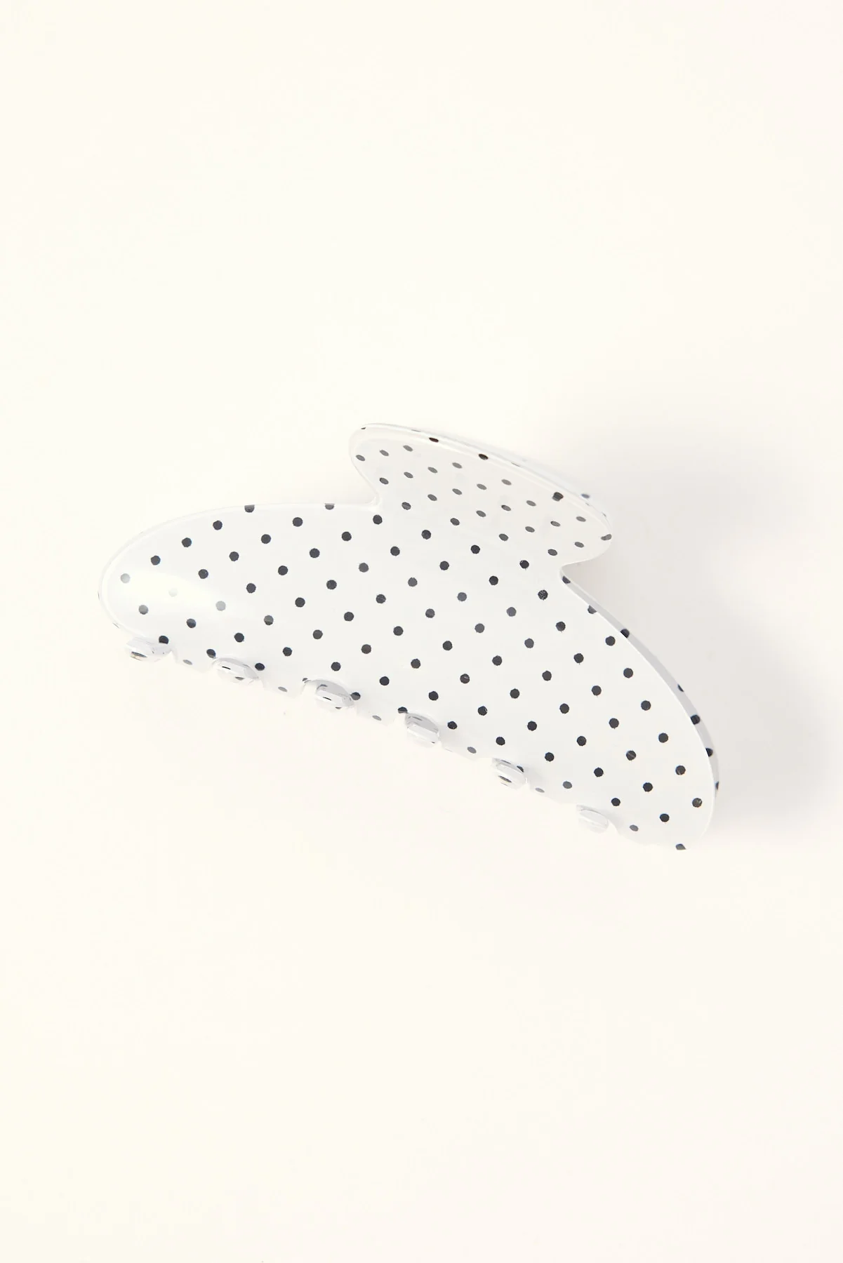 Token Polka Dot Hair Claw Clip White - Image 2
