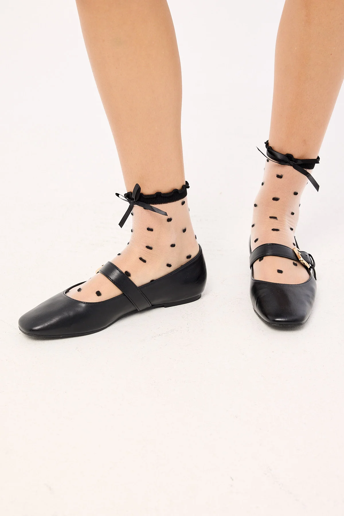 Token Polka Dot Sheer Sock Black - Image 2