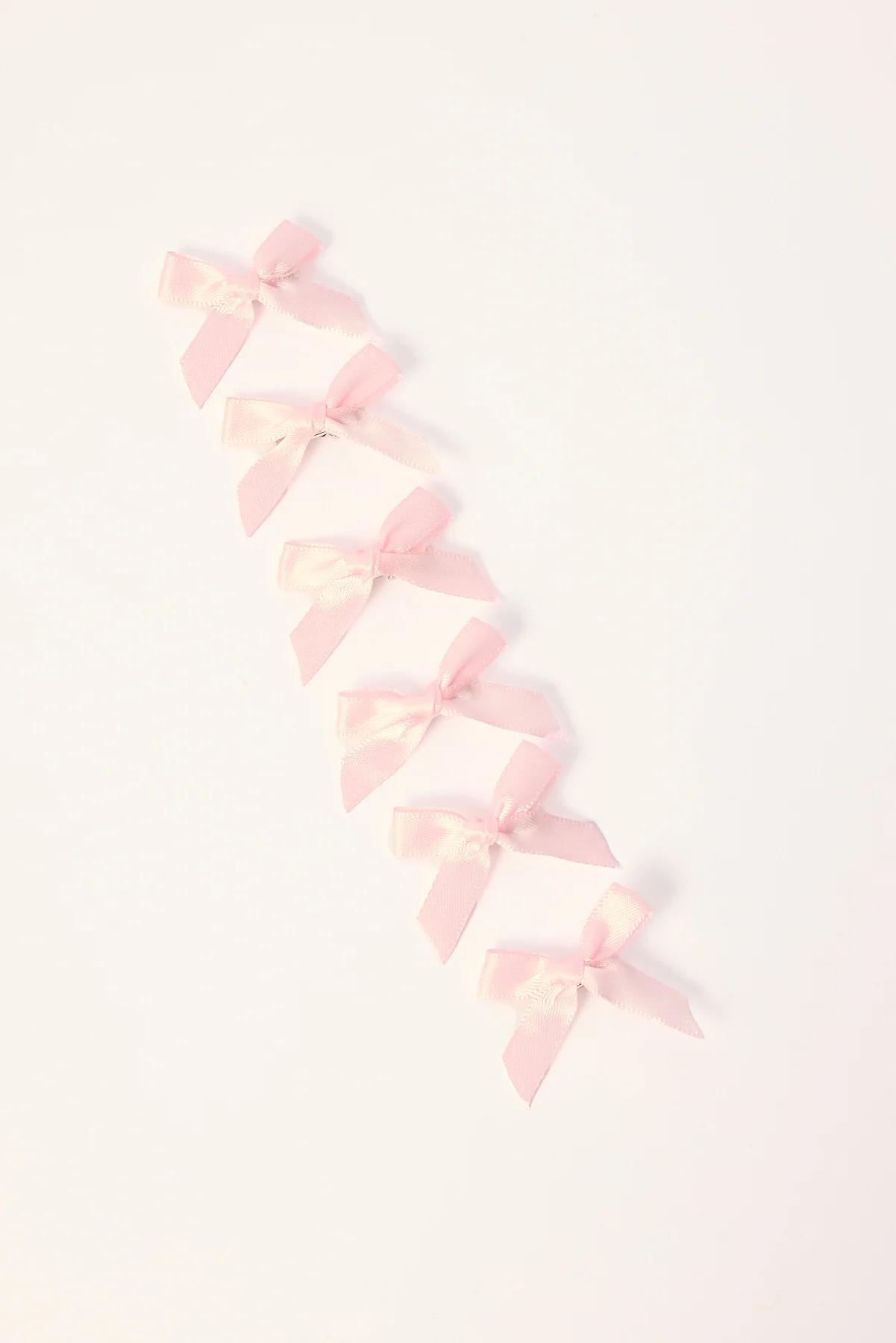 Token Satin Bow Hair Clip Pack Pink