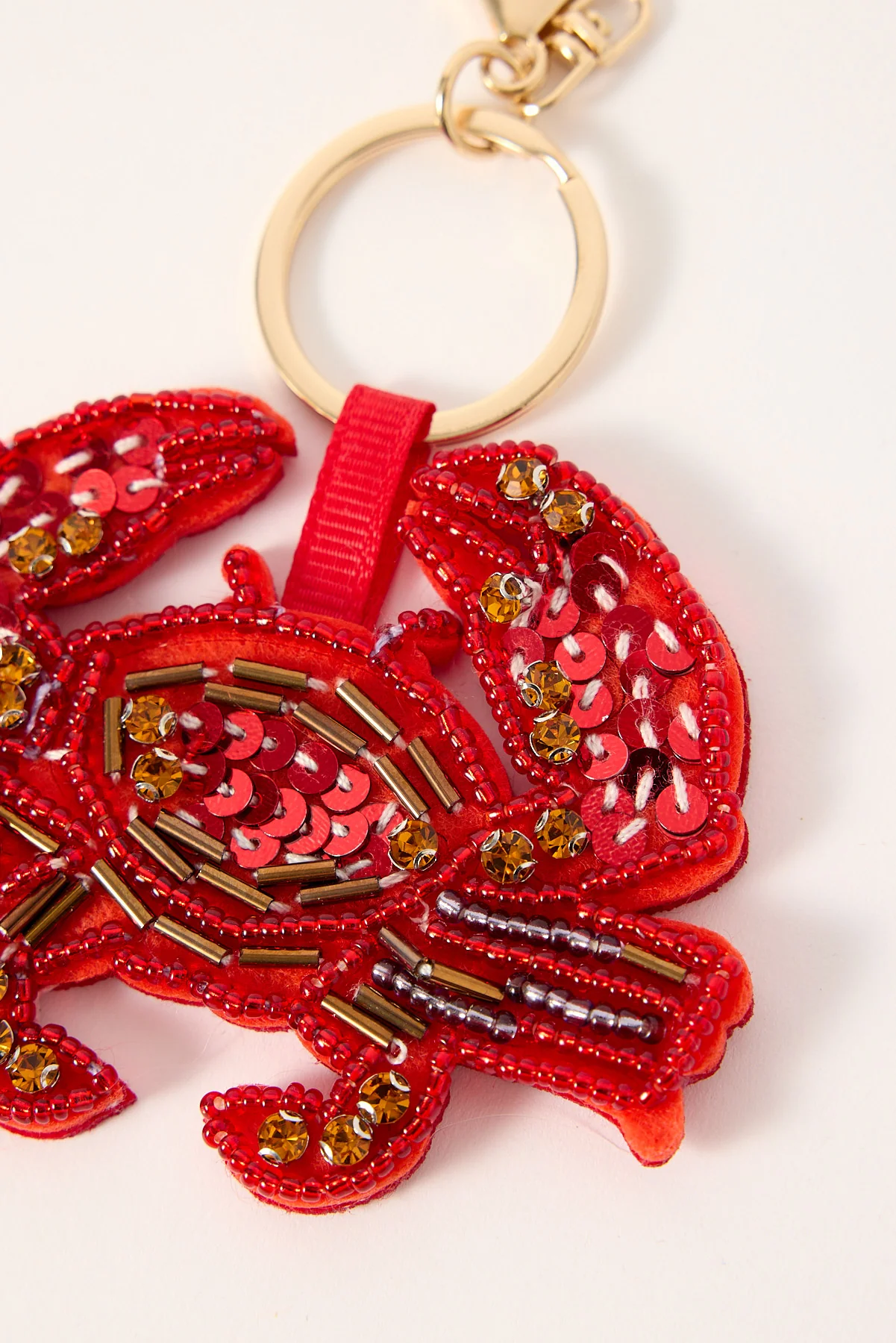 Token Sequin Crab Keyring Red - Image 2