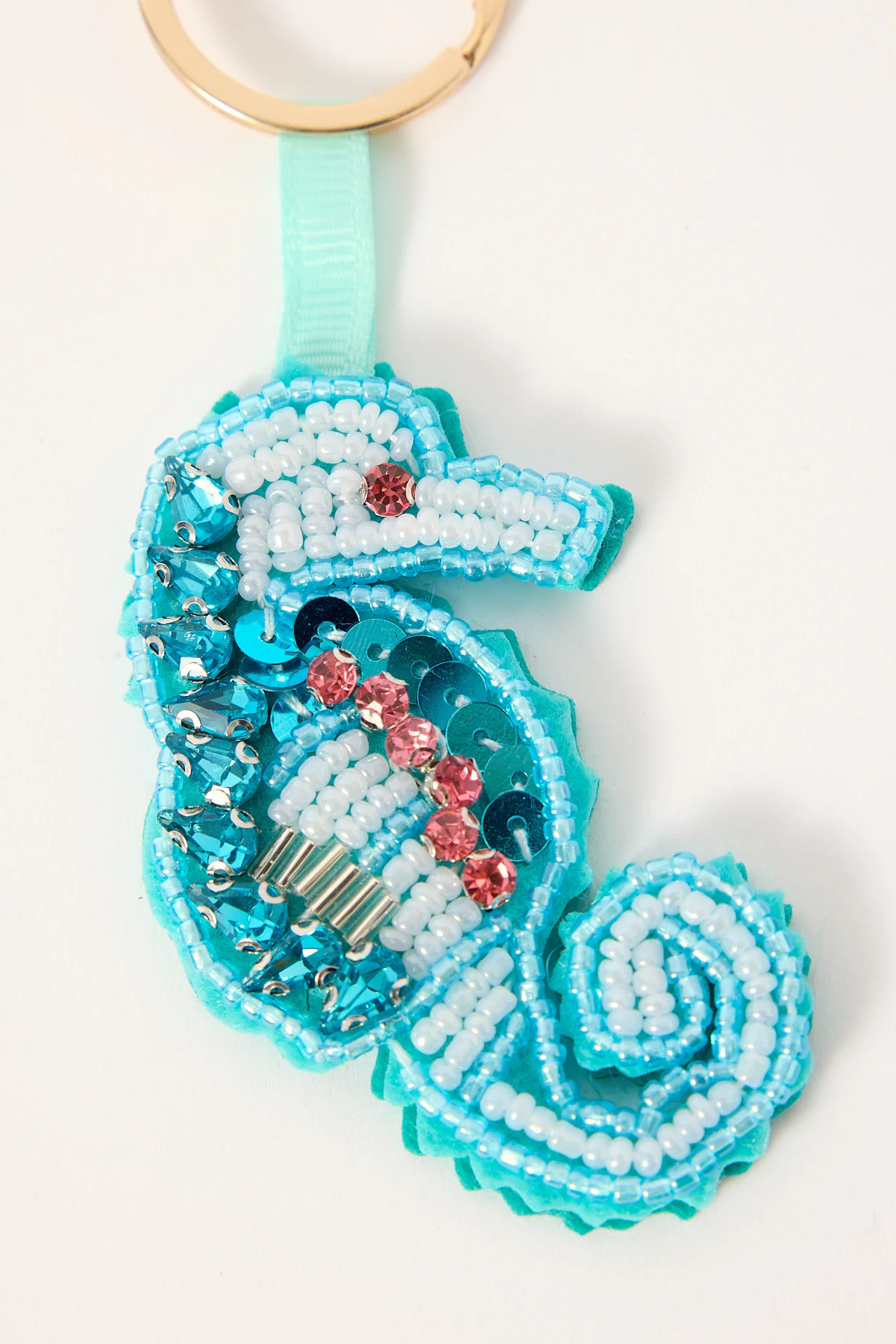 Token Sequin Sehorse Keyring Blue - Image 2