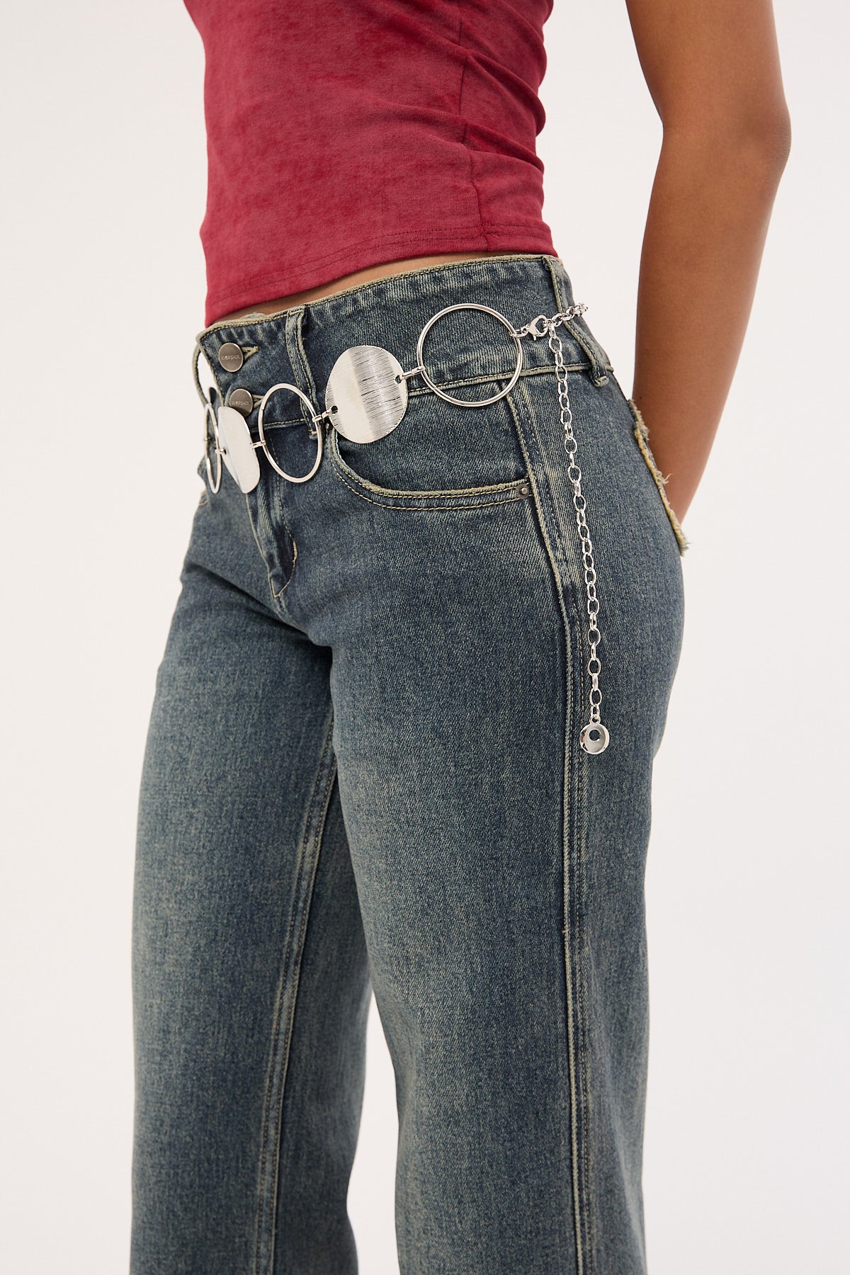 Token Seventies Circle Chain Belt Silver - Image 5