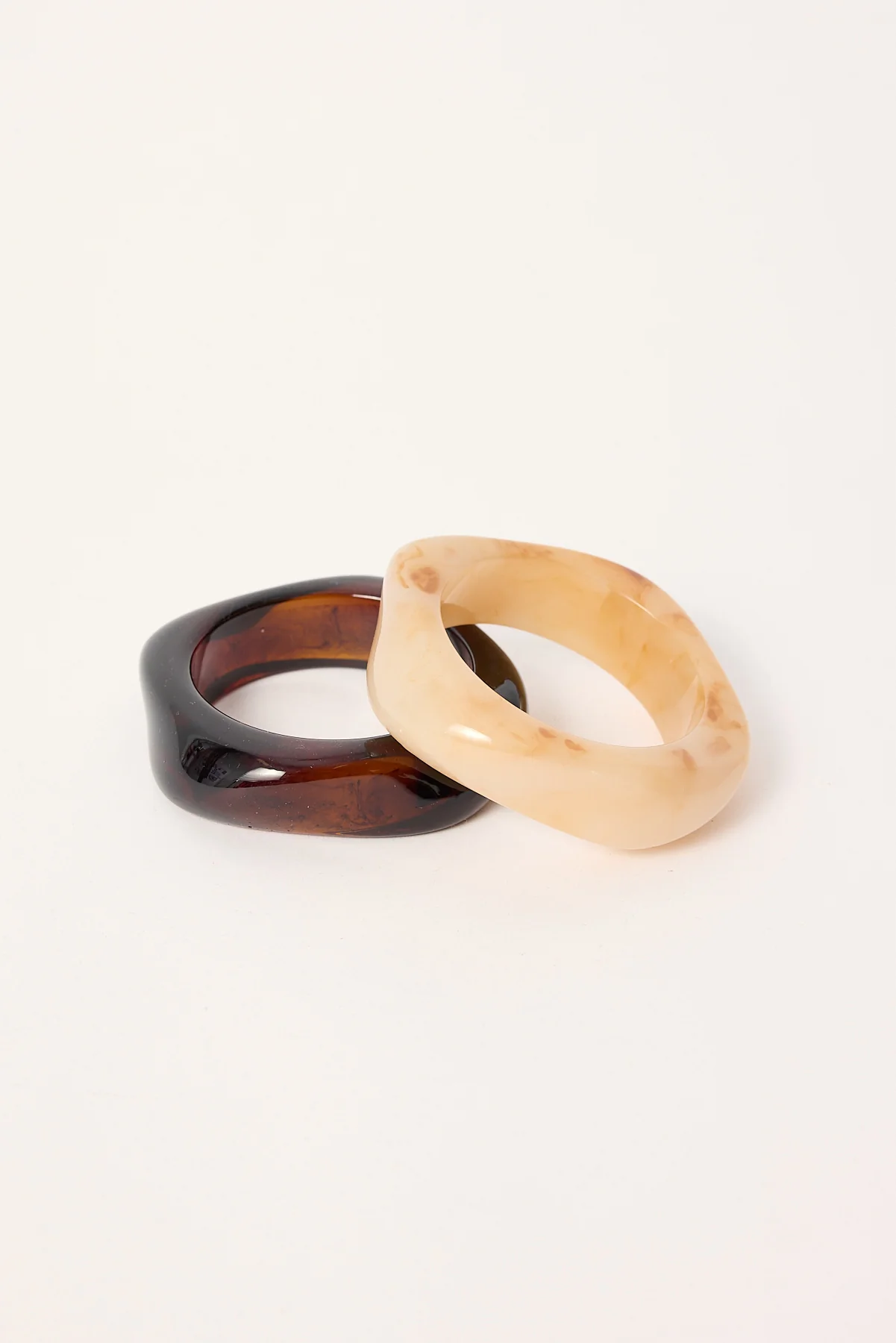 Token Stacked Resin Bangle 2 Pack Brown - Image 4