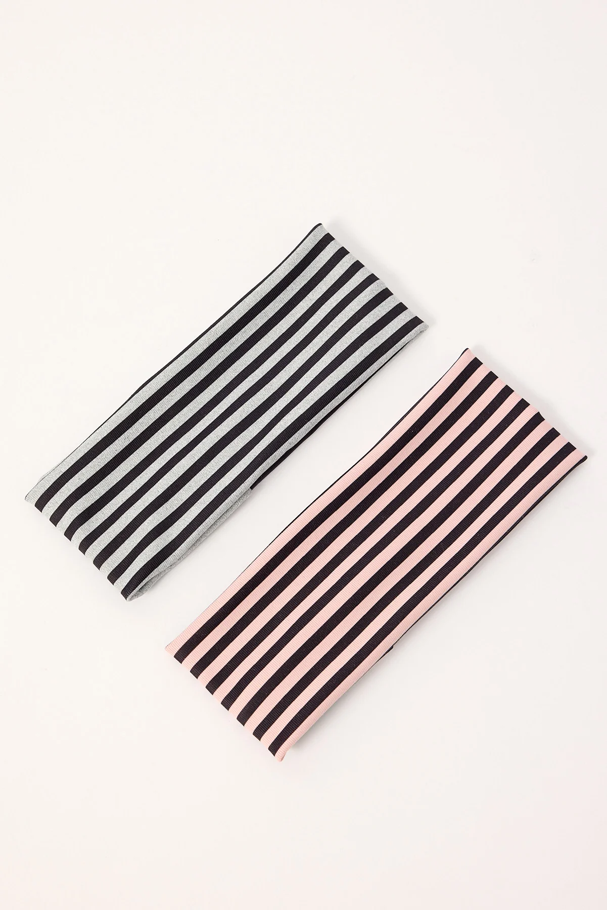 Token Stripe 2 Pack Headband Pink and Grey
