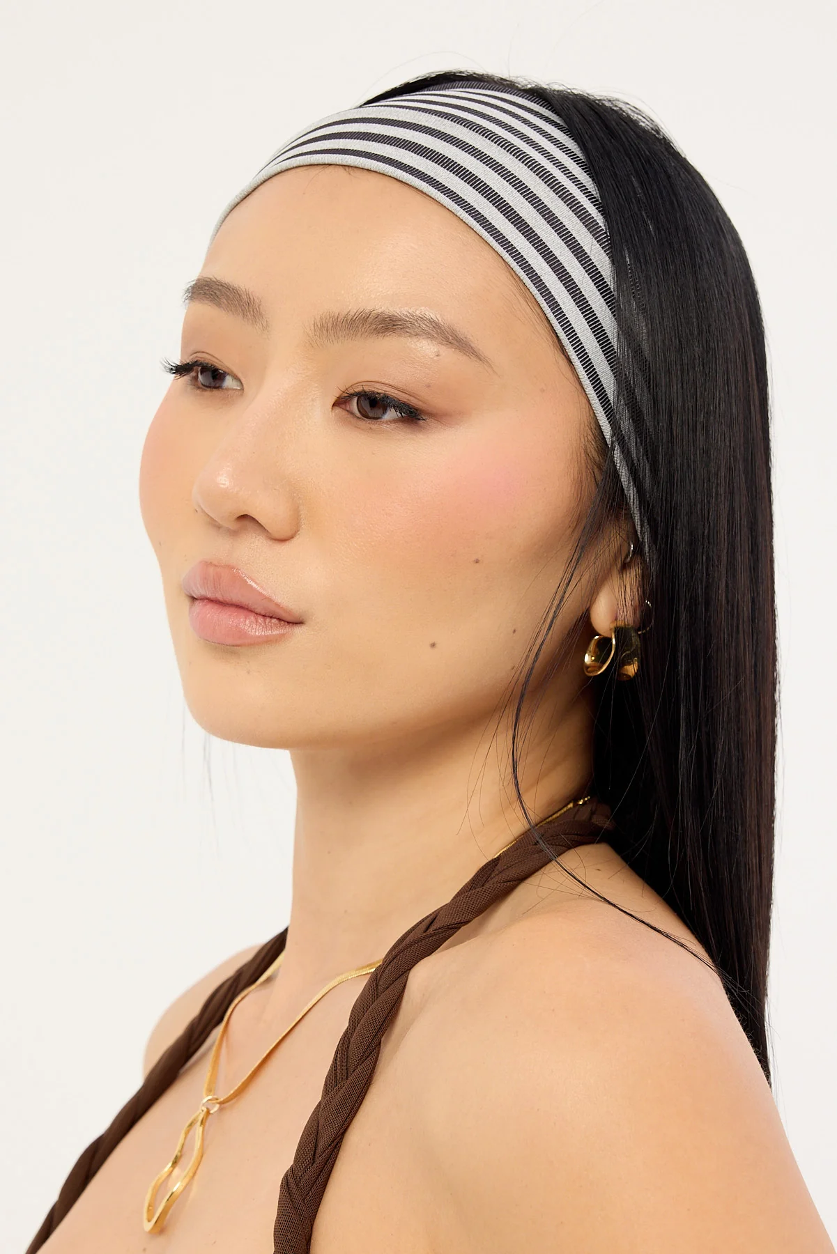 Token Stripe 2 Pack Headband Pink and Grey - Image 3