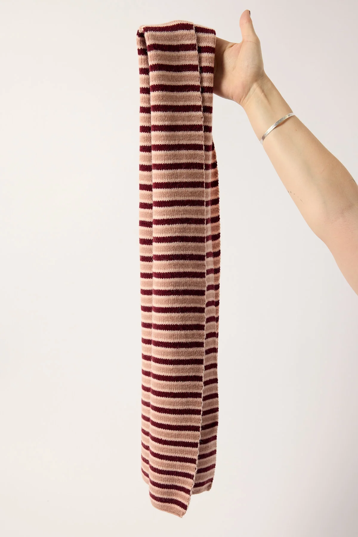 Token Stripe Knit Scarf Pink - Image 3