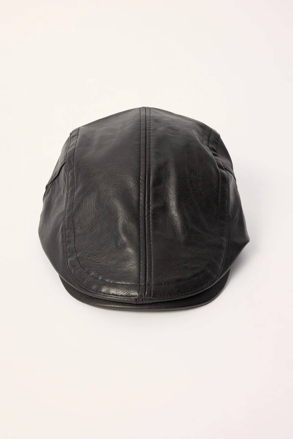 Token Trenton Faux Leather Flat Cap Black