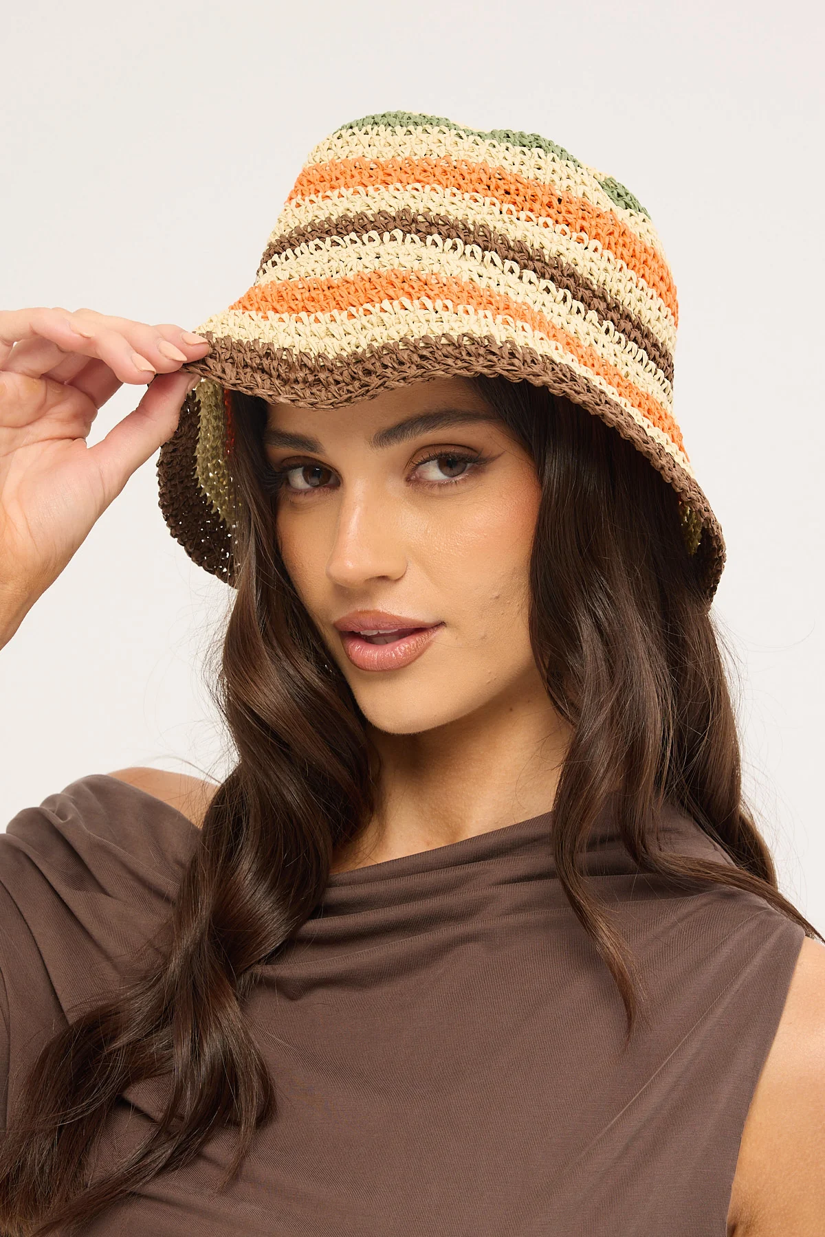 Token Wicker Stripe Bucket Hat Orange Stripe - Image 3