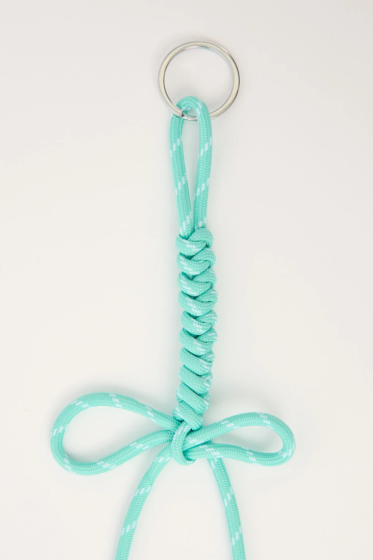 Token Woven Rope Bow Keyring Teal - Image 2