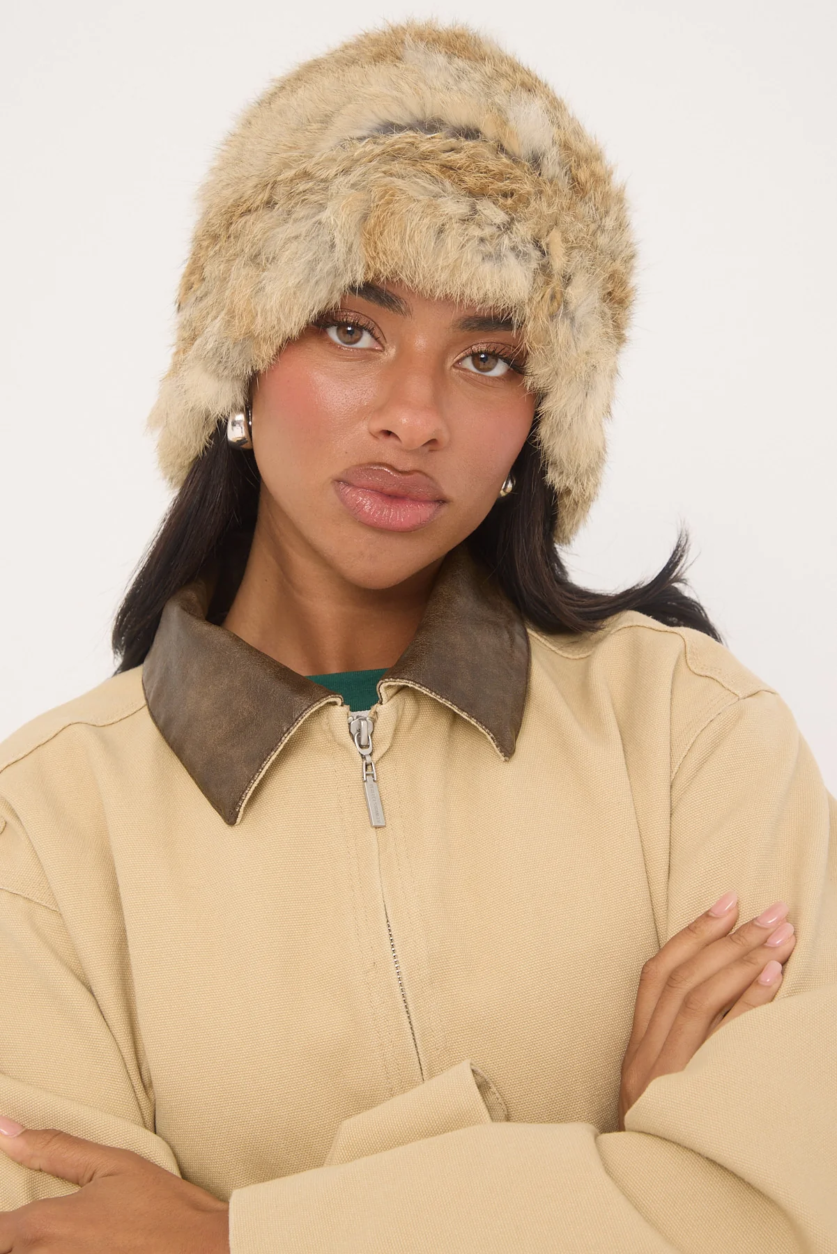Token Zaza Faux Fur Hat Brown Multi - Image 3