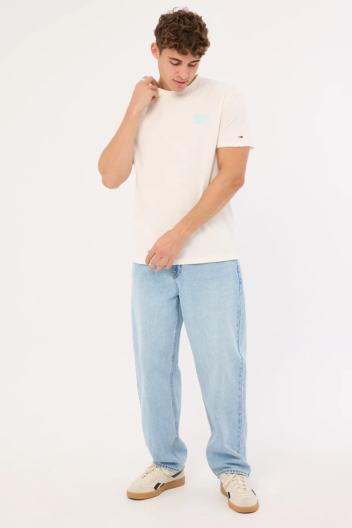 Tommy Jeans Regular Bubble Back Shortsleeve Tee Ancient White - Image 2