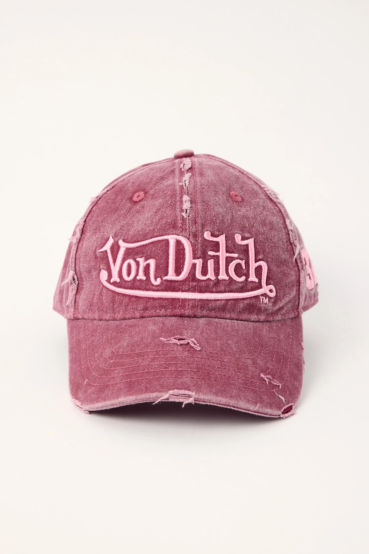 Von Dutch Big Signature 32 Dad Cap Burgundy/Pink