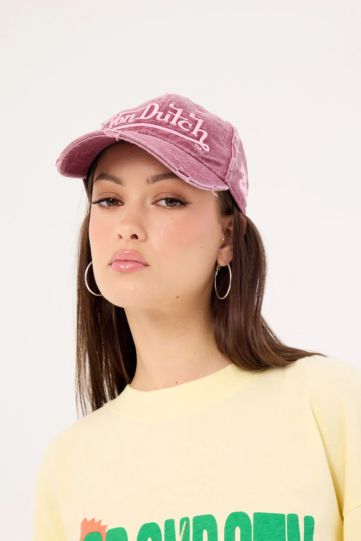 Von Dutch Big Signature 32 Dad Cap Burgundy/Pink - Image 2