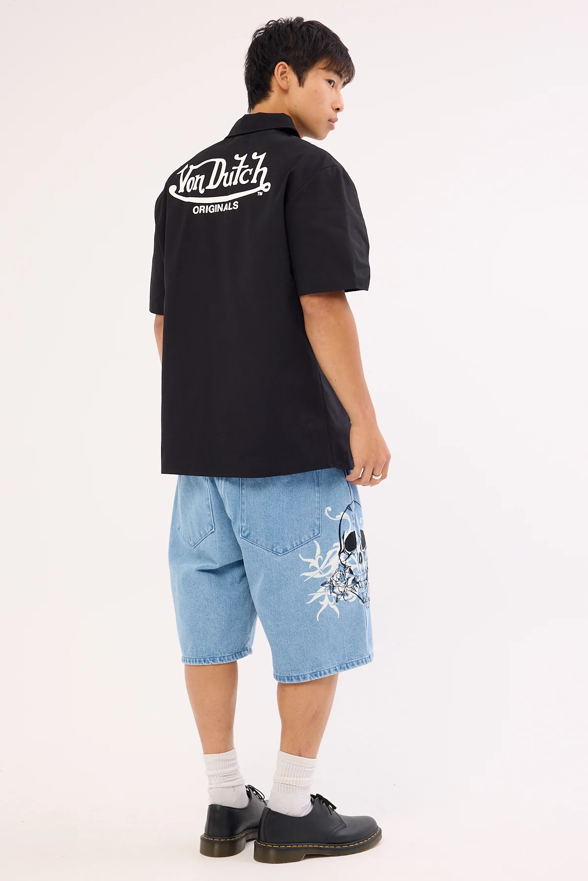 Von Dutch Denim Shorts Mid Blue Denim - Image 5