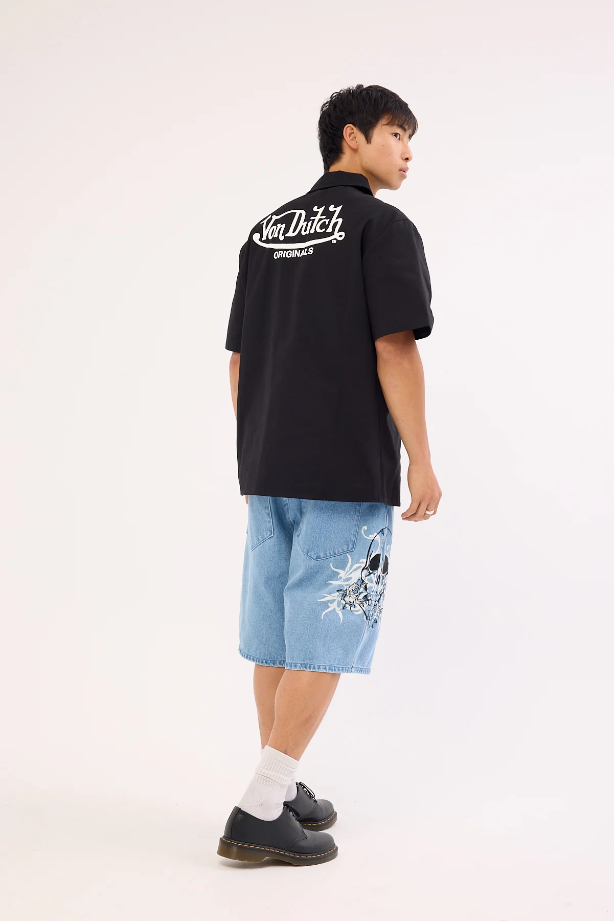 Von Dutch Denim Shorts Mid Blue Denim - Image 6
