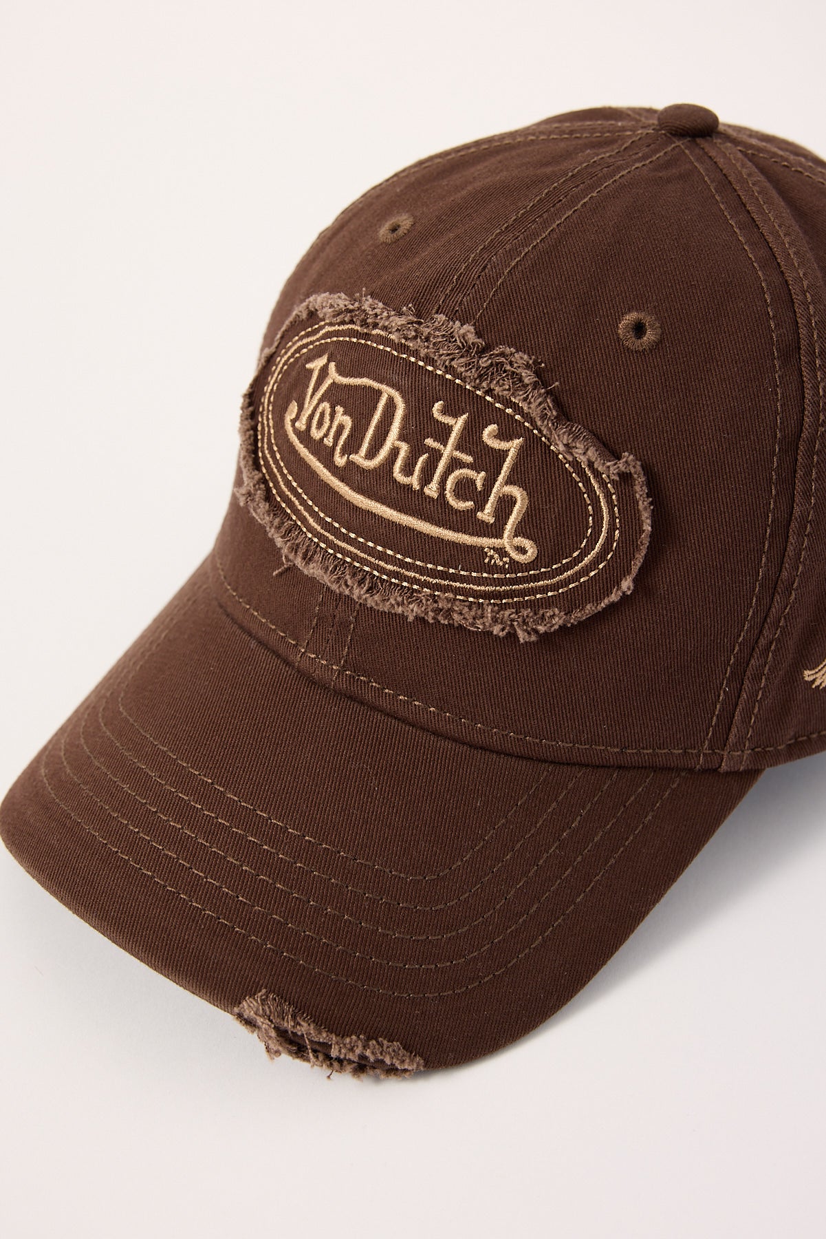 Von Dutch Distressed Dad Cap Brown - Image 3