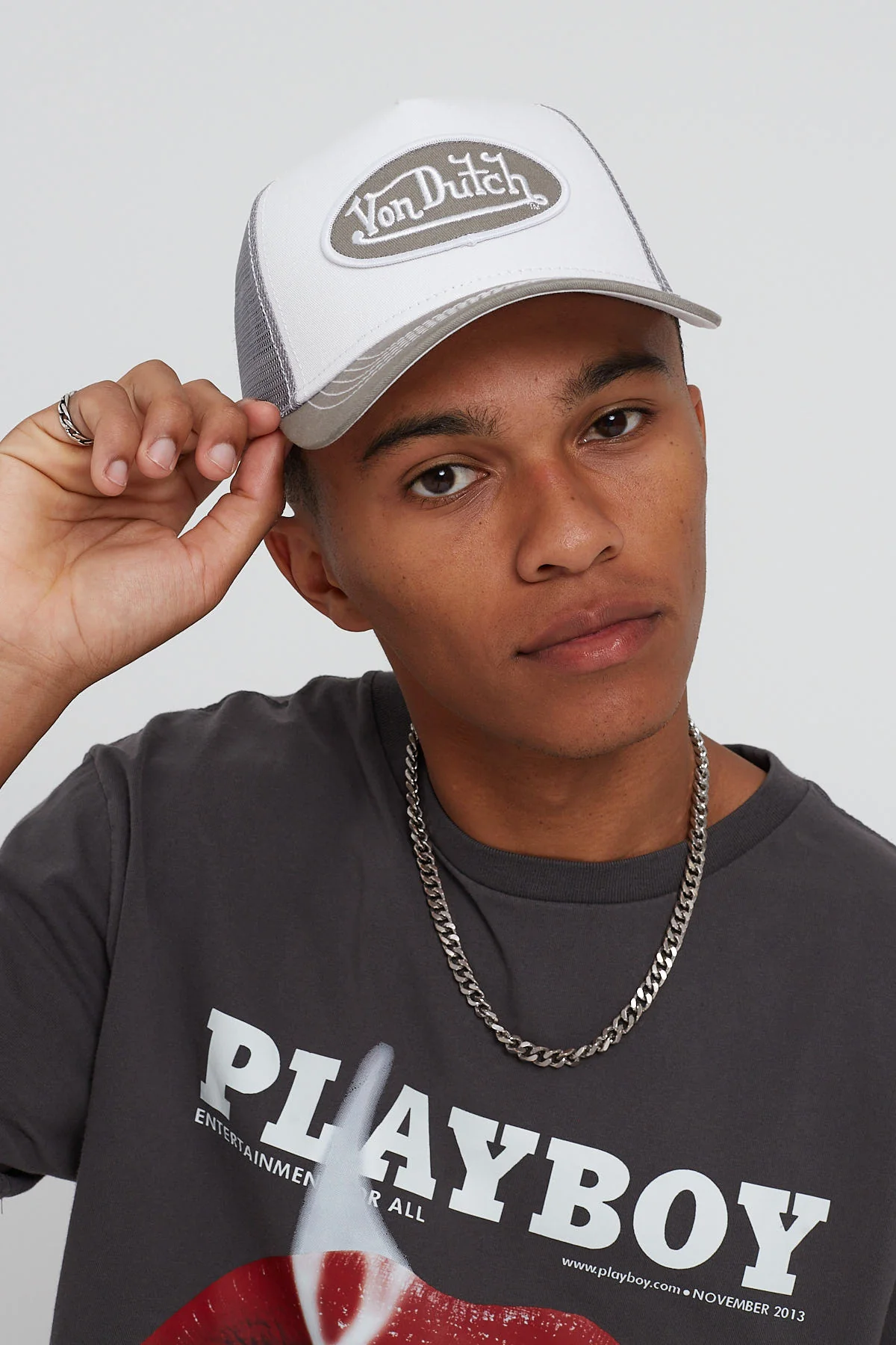 Von Dutch Grey & White Trucker White/Grey - Image 7
