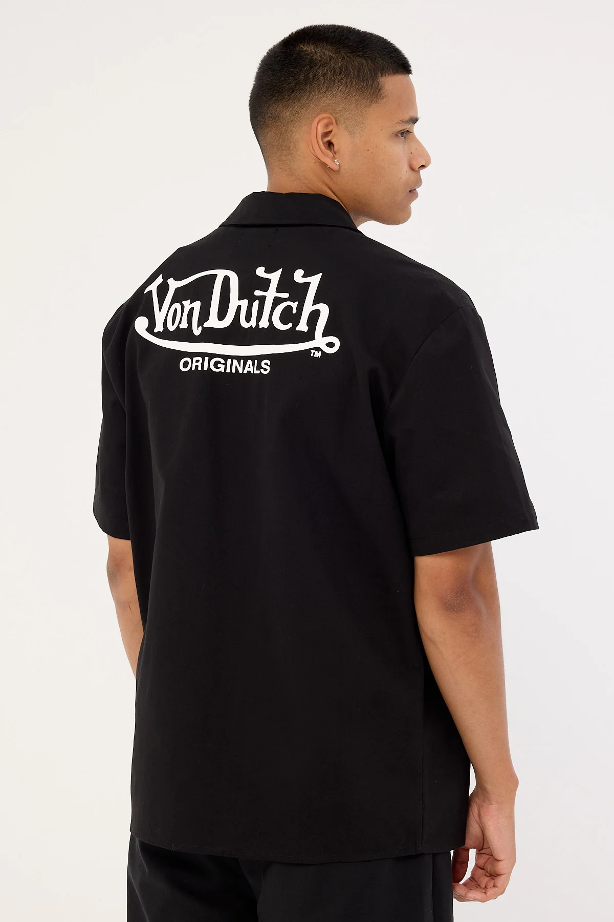 Von Dutch Mens Button Up Shirt Black