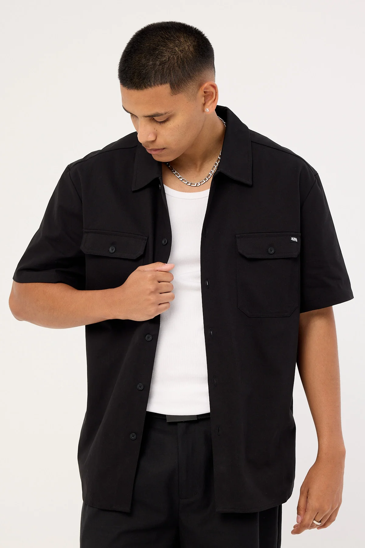 Von Dutch Mens Button Up Shirt Black - Image 2