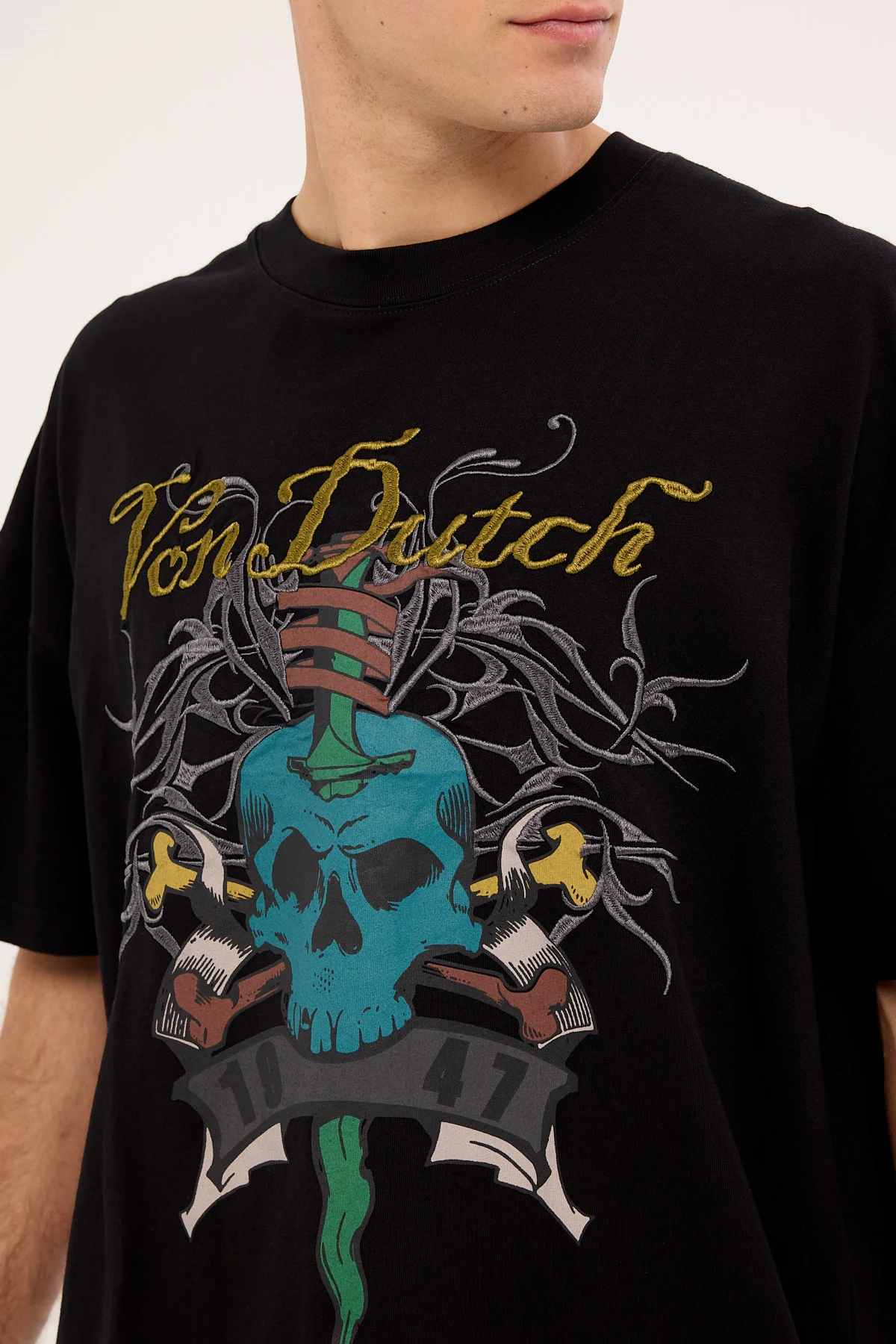 Von Dutch Mens Skull Tee Black - Image 3