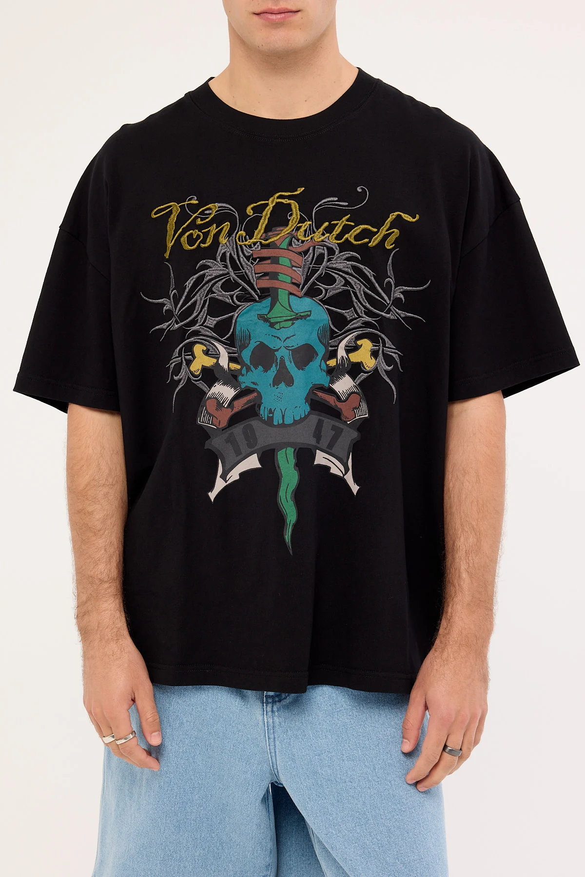 Von Dutch Mens Skull Tee Black - Image 6