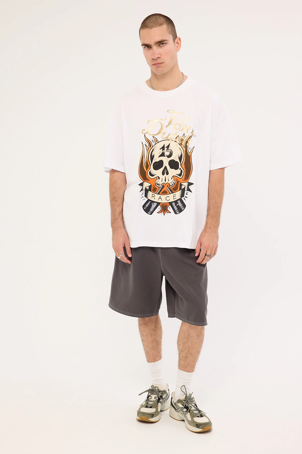 Von Dutch Mens Fire Tee White - Image 2