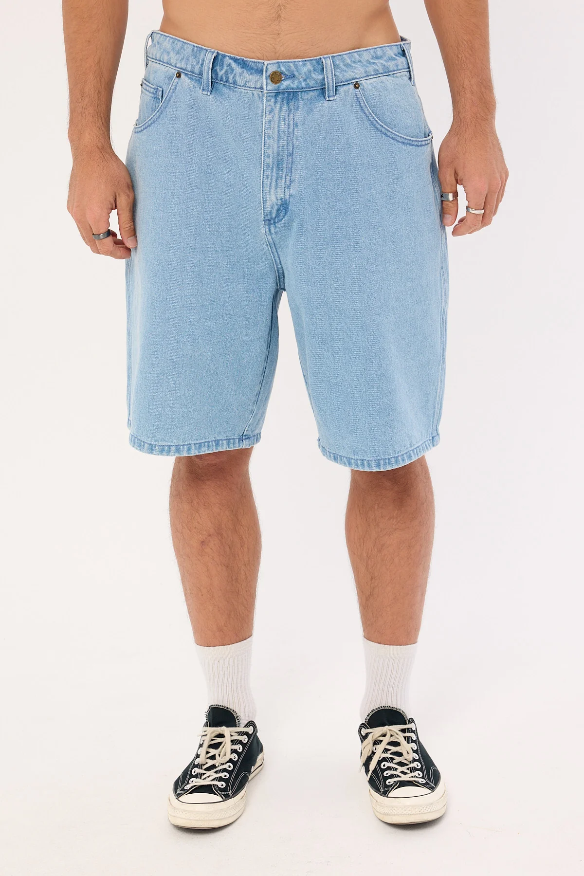 Von Dutch OS Back Denim Shorts Mid Blue Denim - Image 10