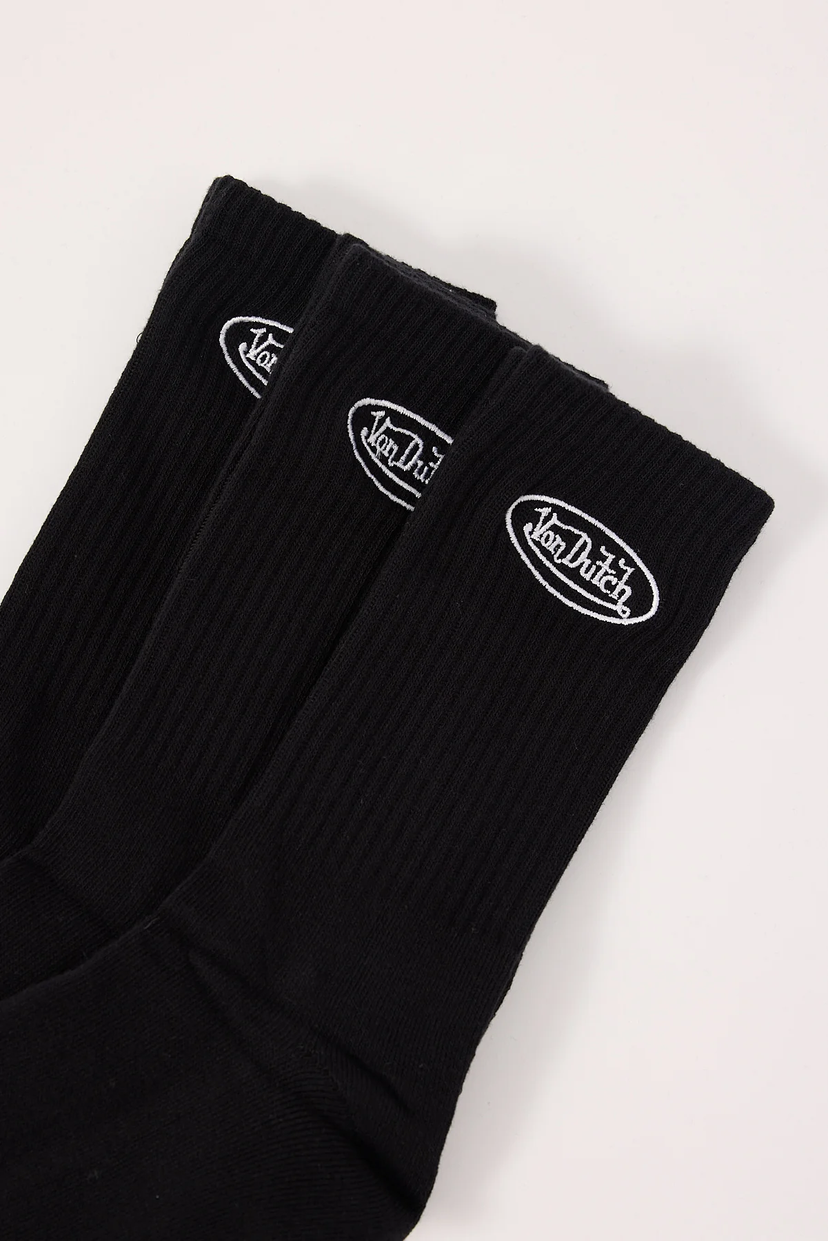 Von Dutch Oval Logo Sock 3 Pack Black - Image 2