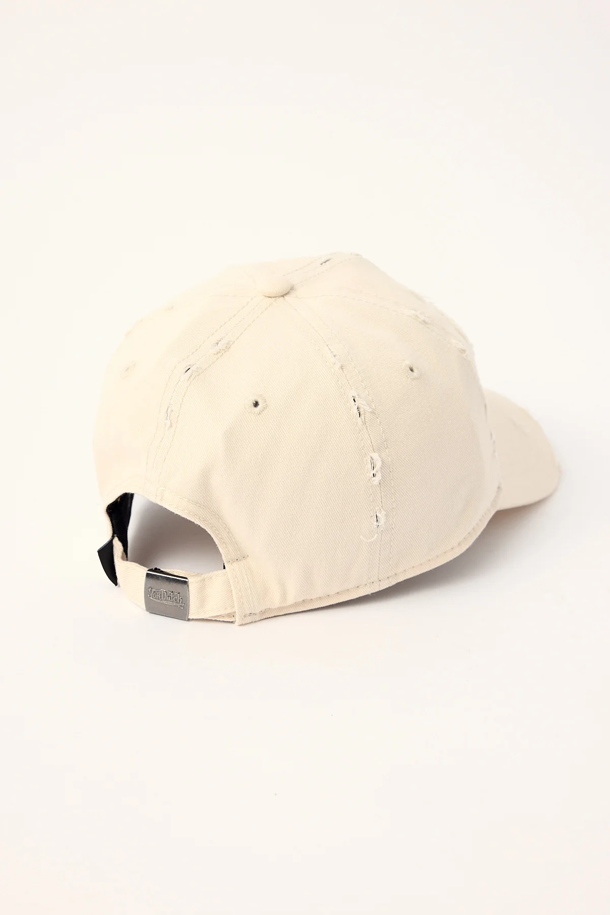 Von Dutch Torn Twill Patch Dad Cap Beige/Green Embroidery - Image 4