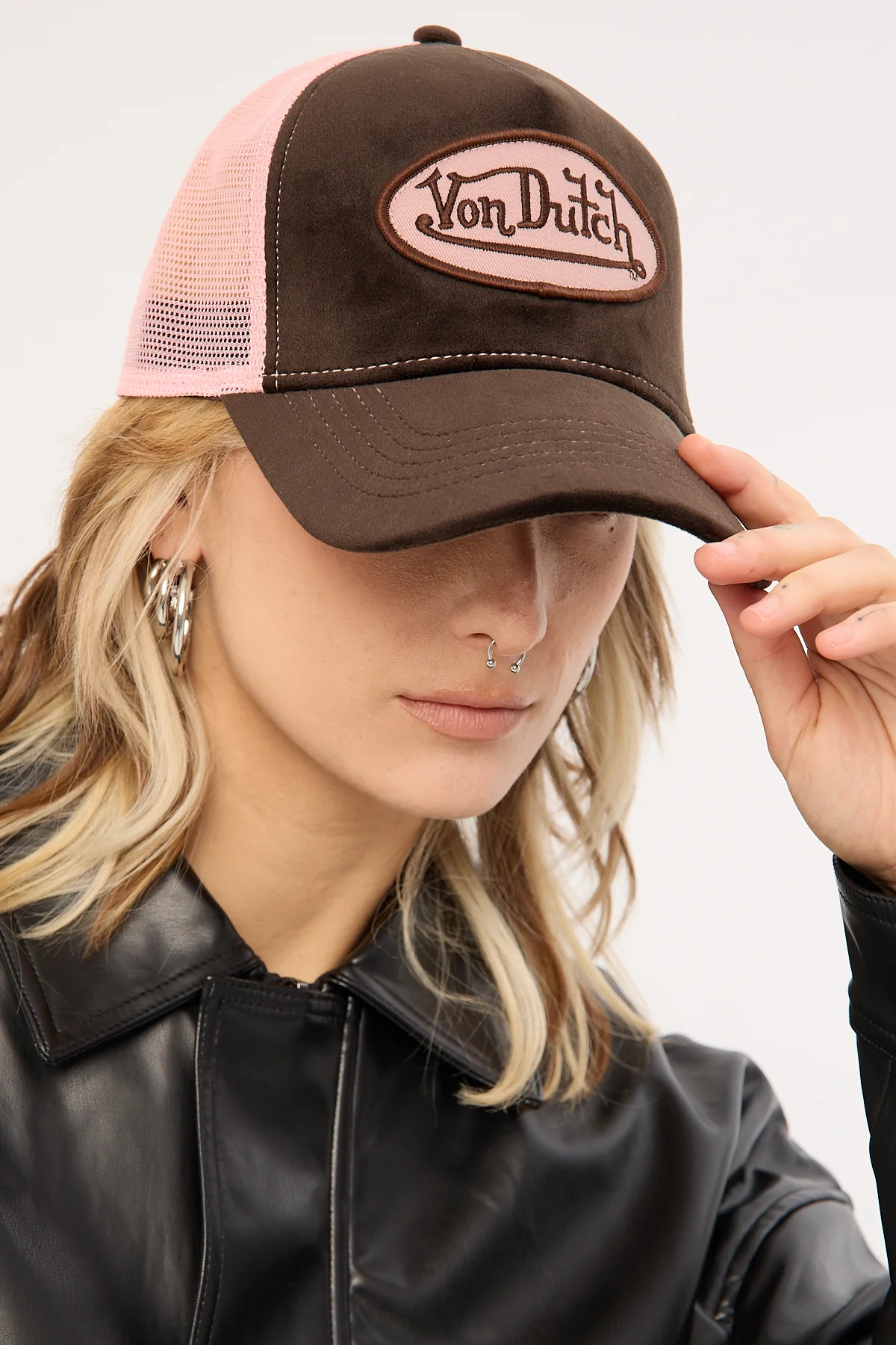 Von Dutch Trucker Hat Brown/Pink - Image 5