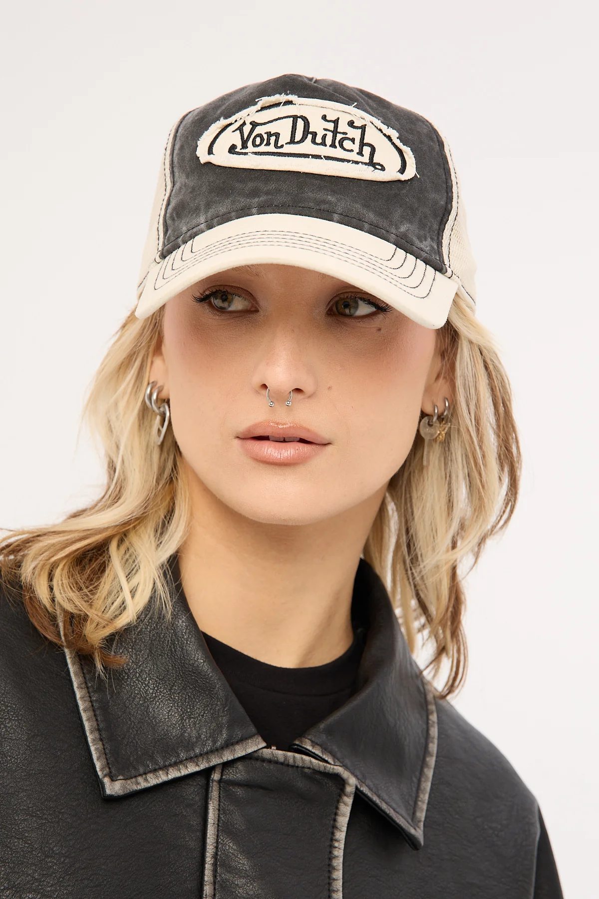 Von Dutch Trucker Hat Ecru/Black - Image 6