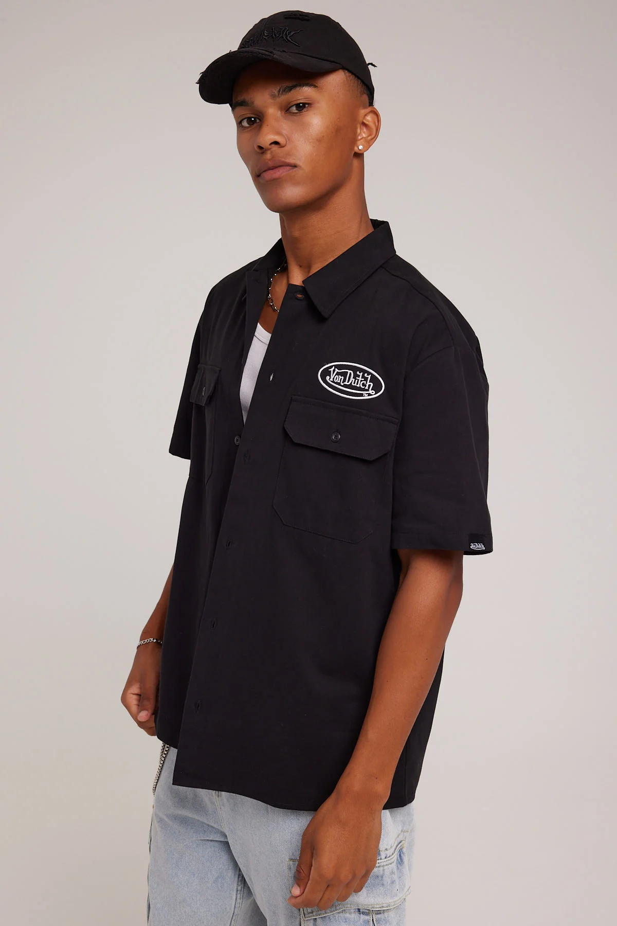 Von Dutch VD Workers Shirt Black - Image 3