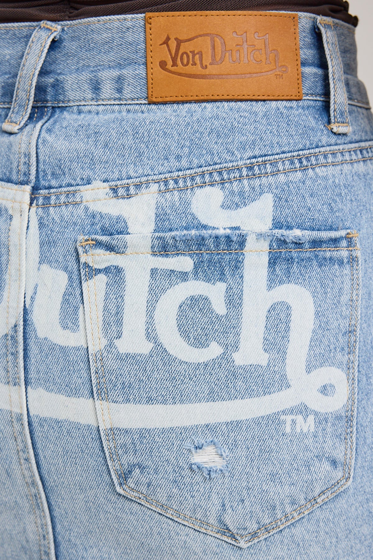 Von Dutch Von Dutch Denim Mini Skirt Light Blue - Image 5