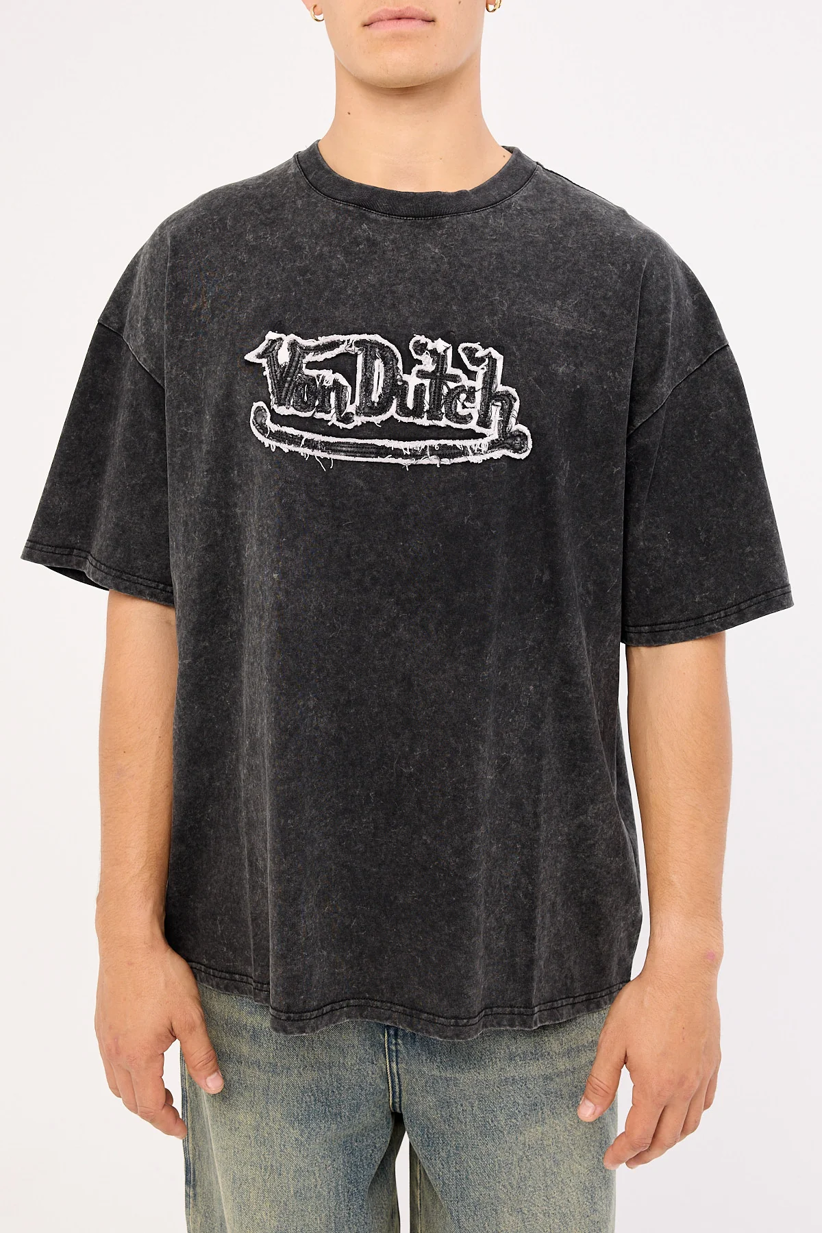 Von Dutch Von Dutch Distressed Men's Tee Washed Black - Image 5