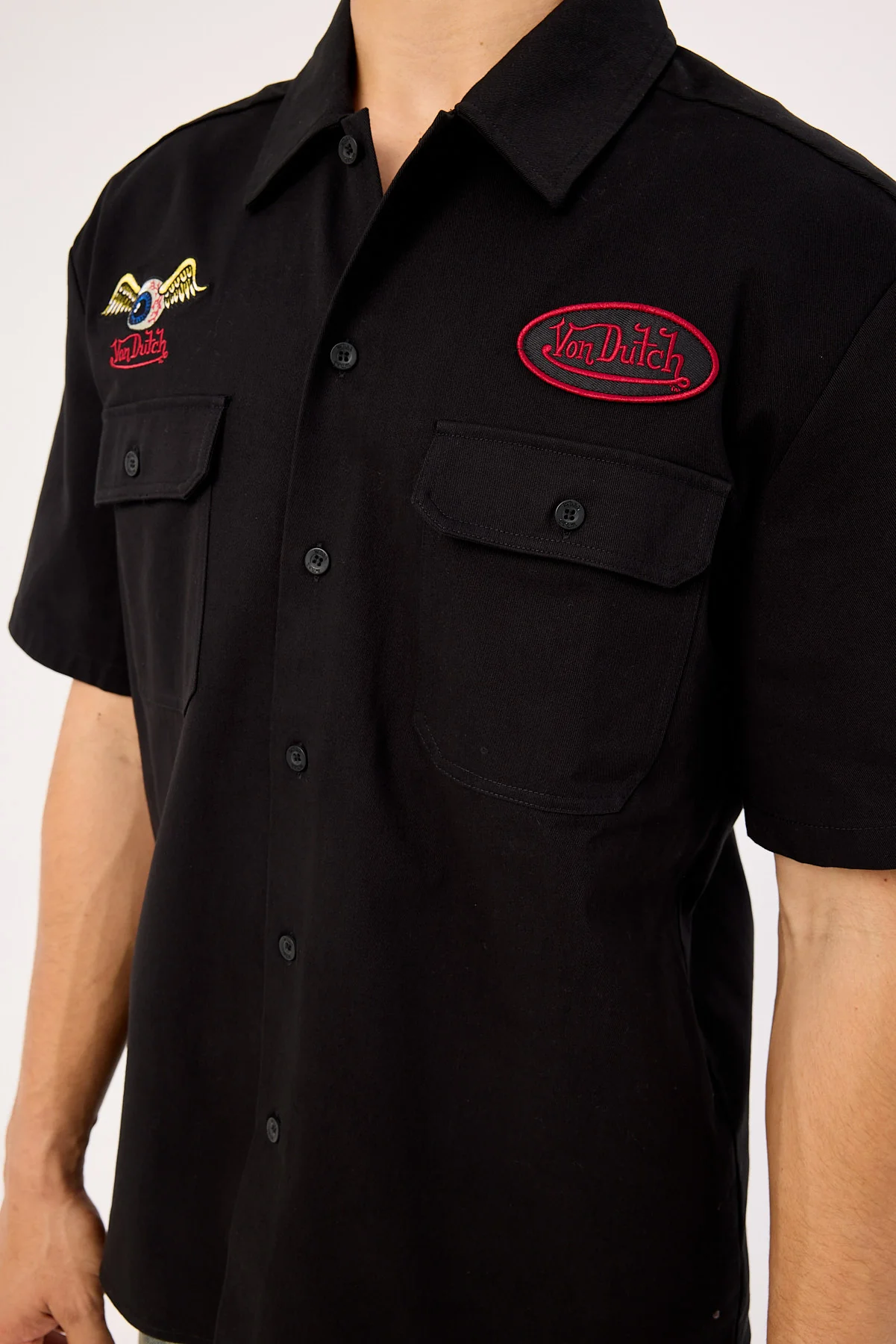 Von Dutch Von Dutch Mix Men's Collared Shirt Black - Image 7