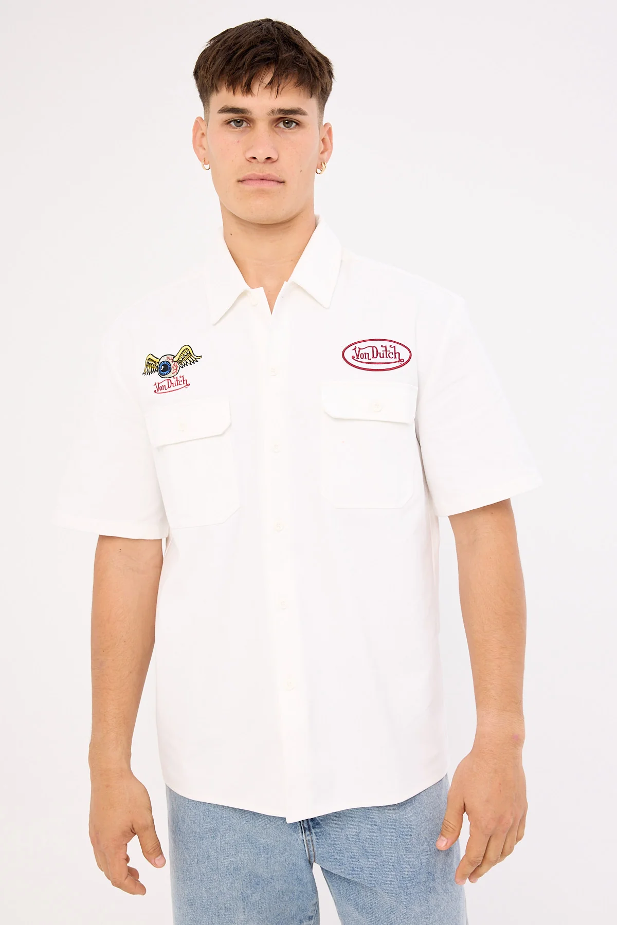 Von Dutch Von Dutch Mix Men's Collared Shirt White - Image 2
