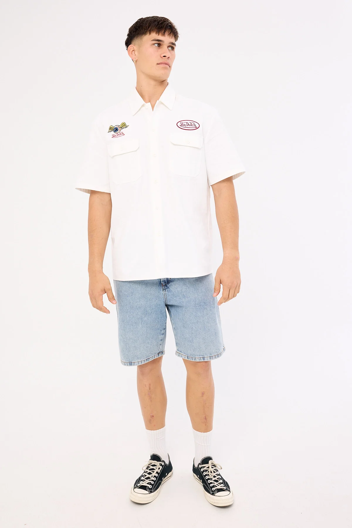 Von Dutch Von Dutch Mix Men's Collared Shirt White - Image 3