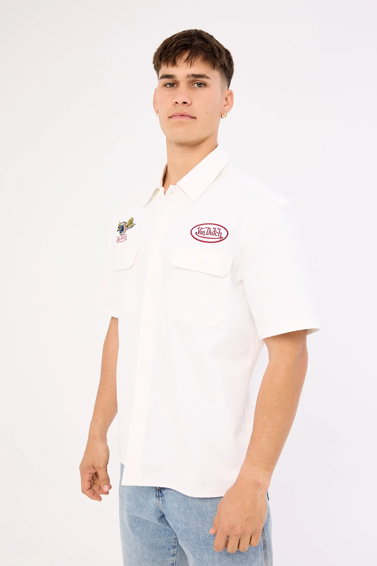Von Dutch Von Dutch Mix Men's Collared Shirt White - Image 4